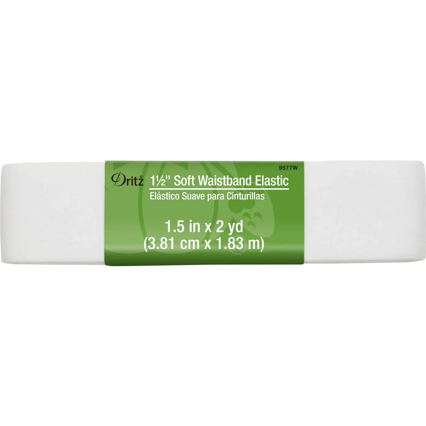 1-1/2" Soft Waistband Elastic, 2yds - White