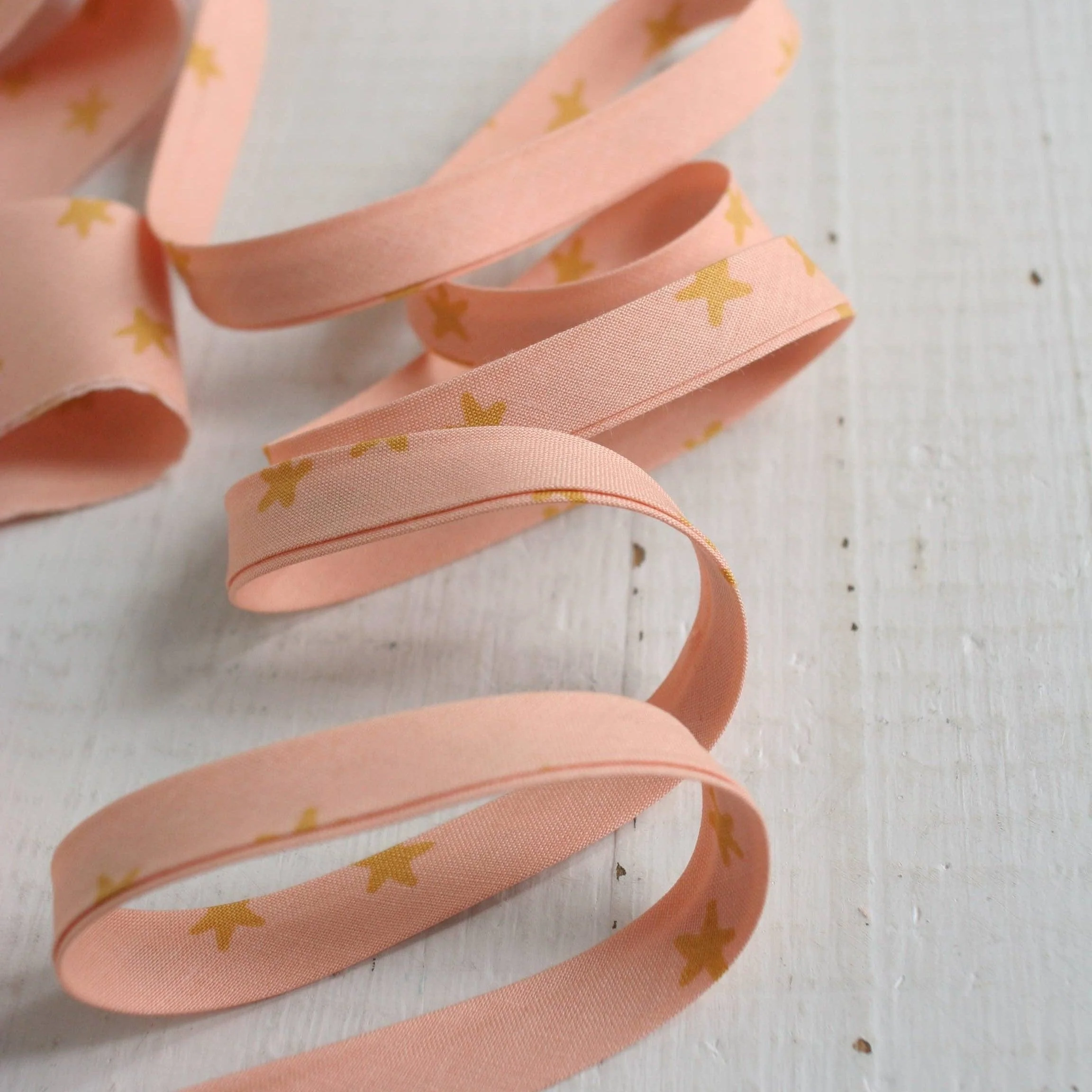 1/2" Double Fold Bias Binding - Starry Peach