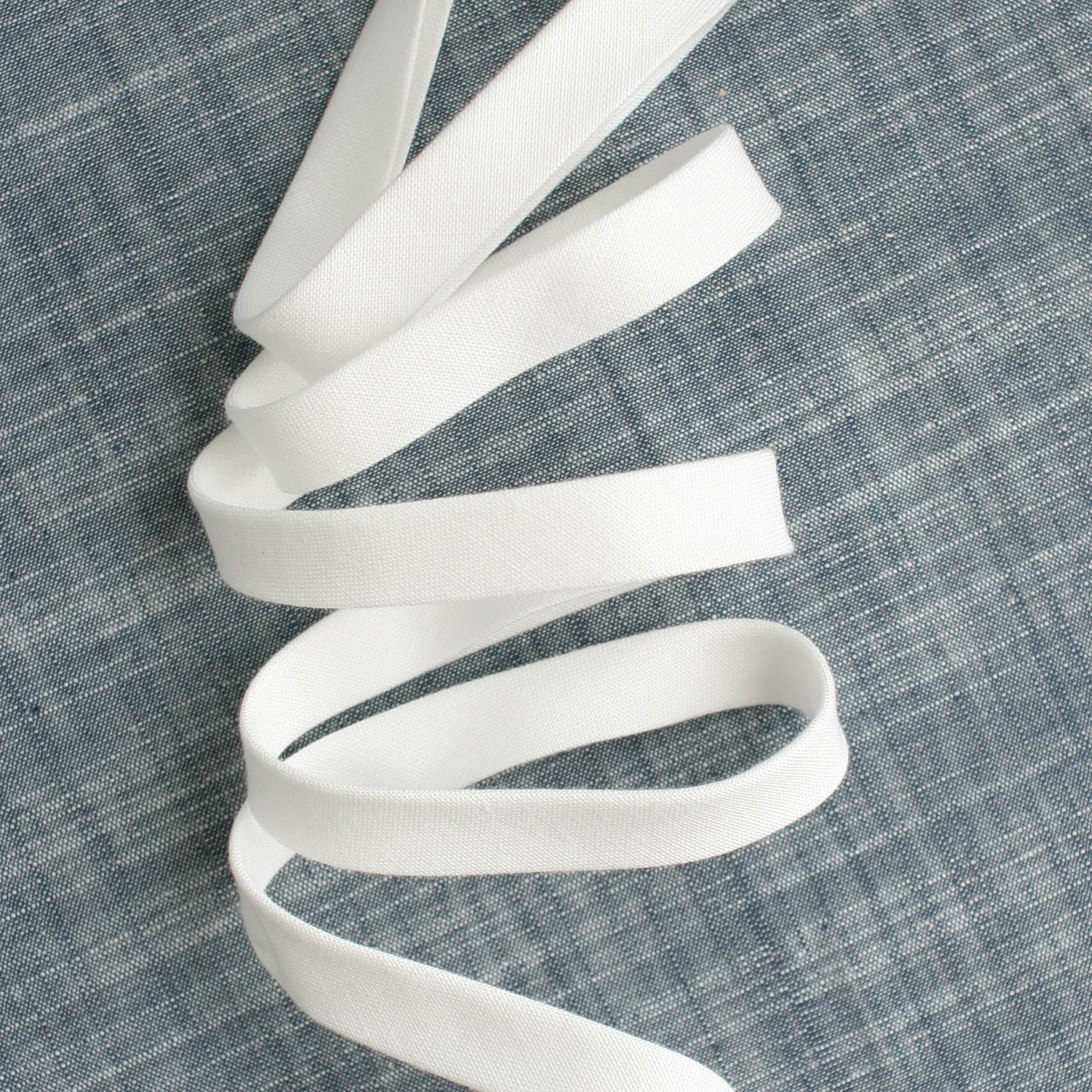1/2" Double Fold Bias Binding -  White Solid