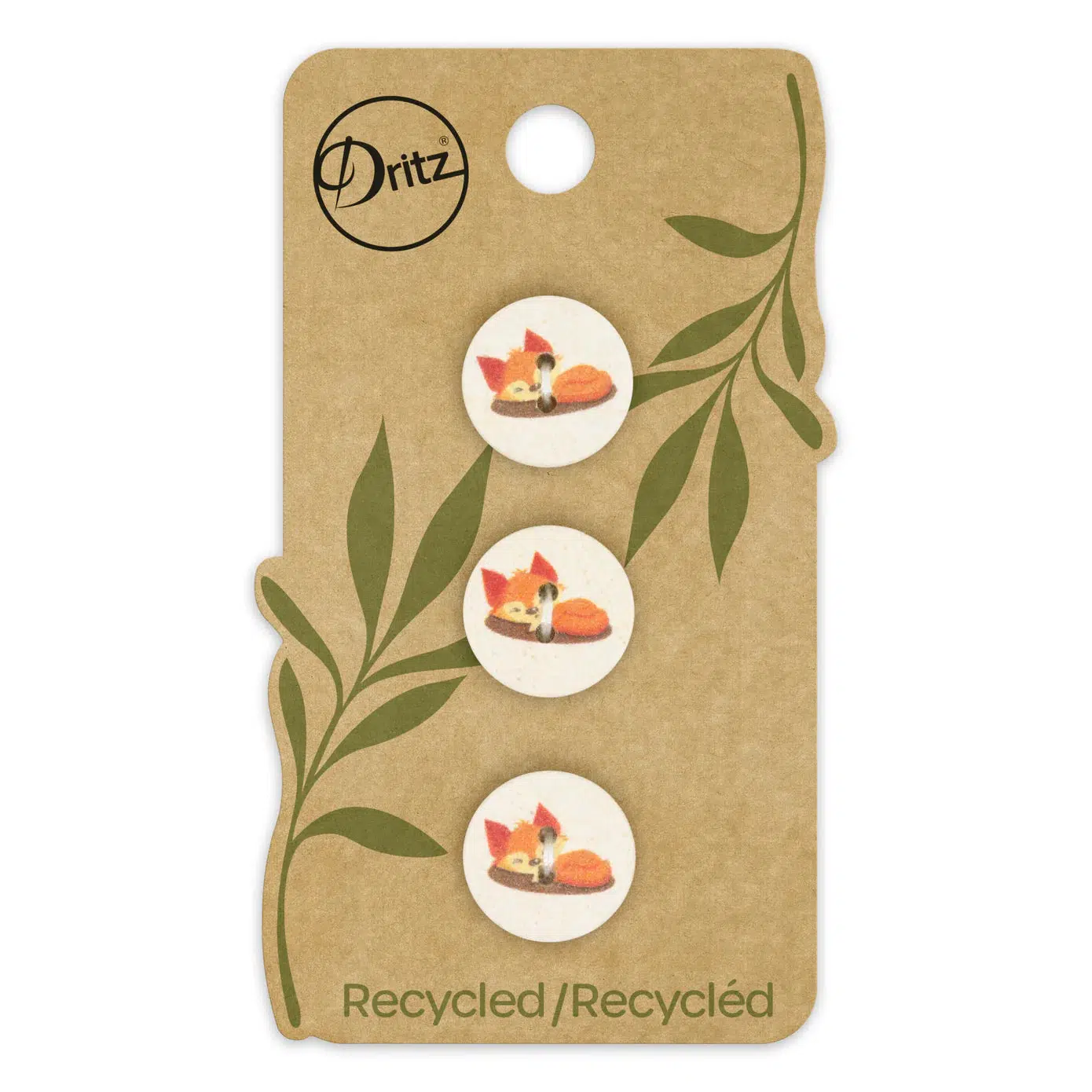 15mm Recycled Cotton Buttons - Fox
