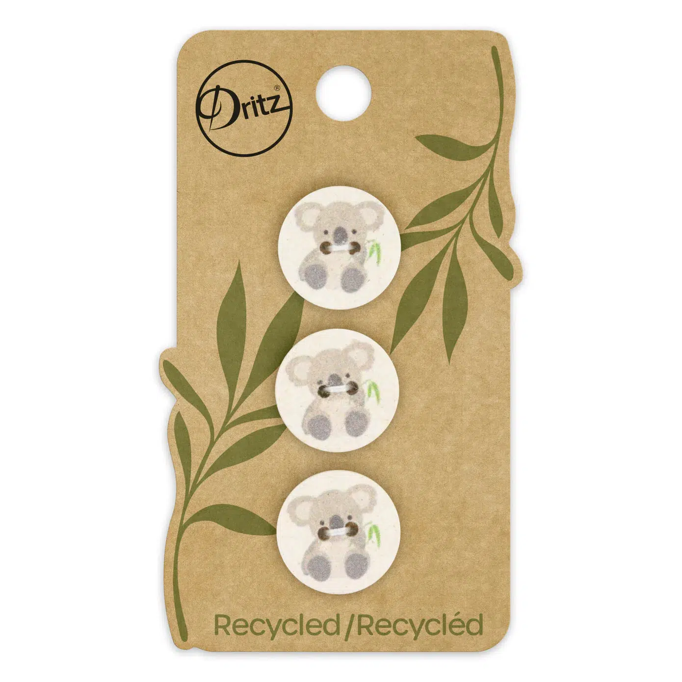 18mm Recycled Cotton Buttons - Koala