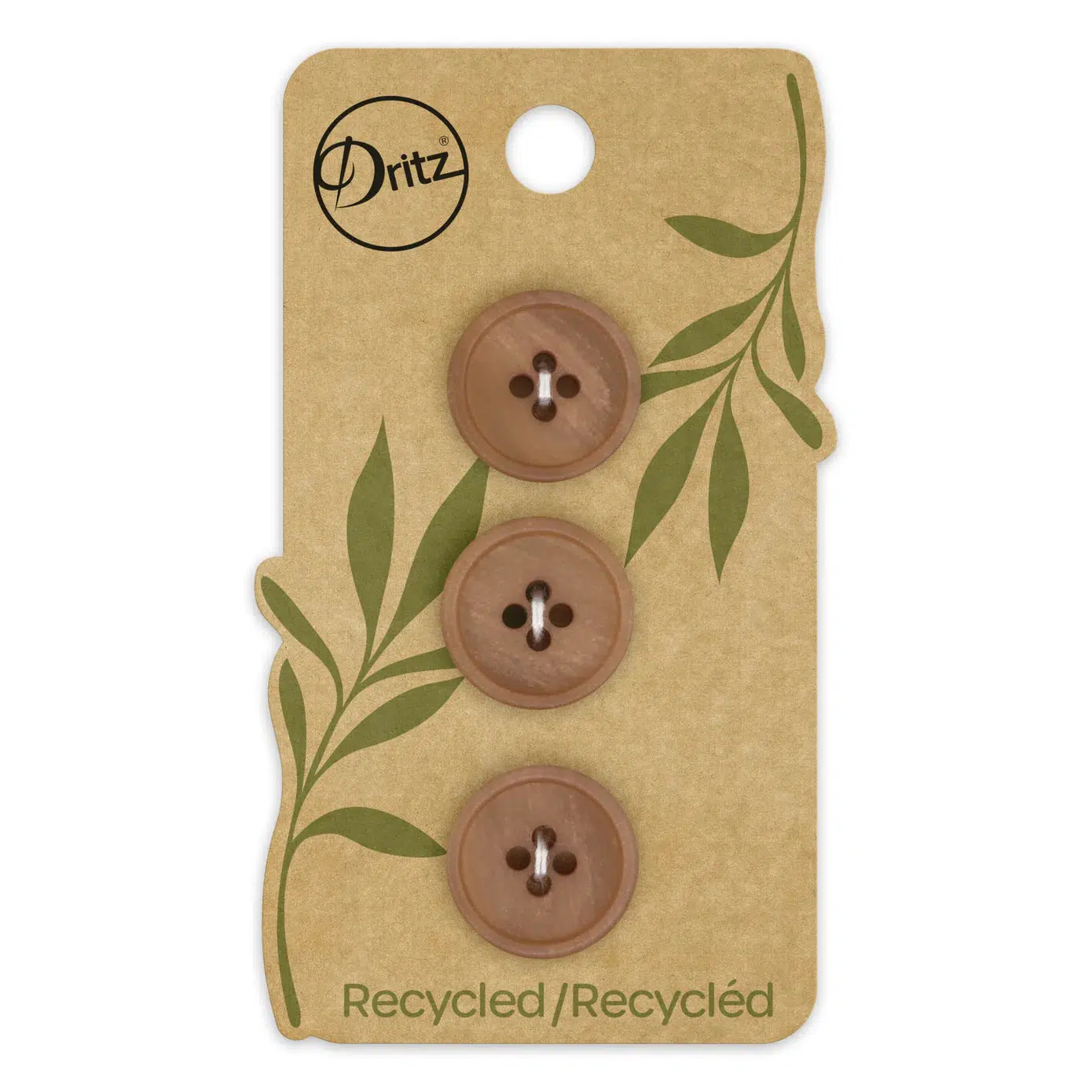 18mm Recycled Paper Buttons - Beige-Camel