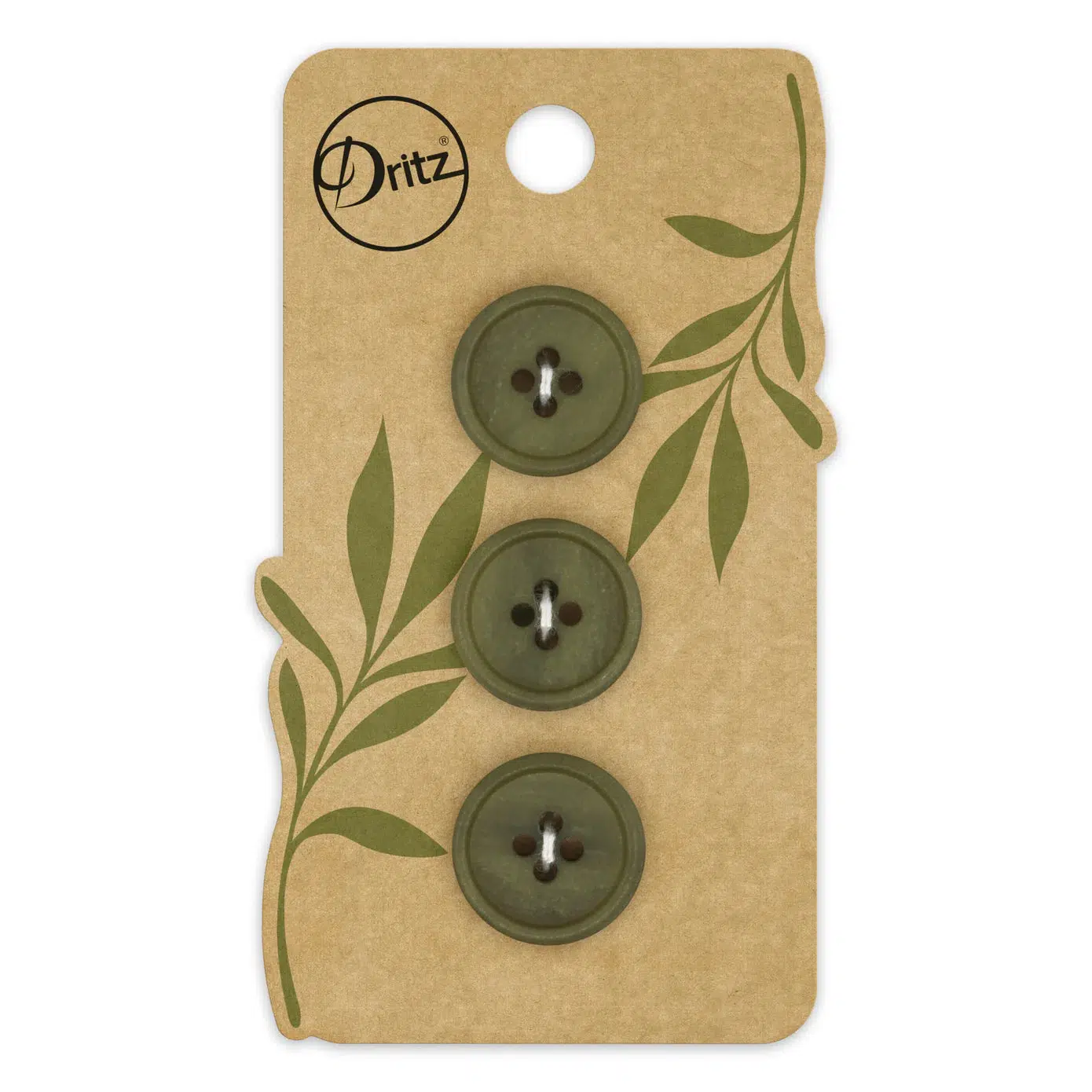 18mm Recycled Paper Buttons - Dark Olive