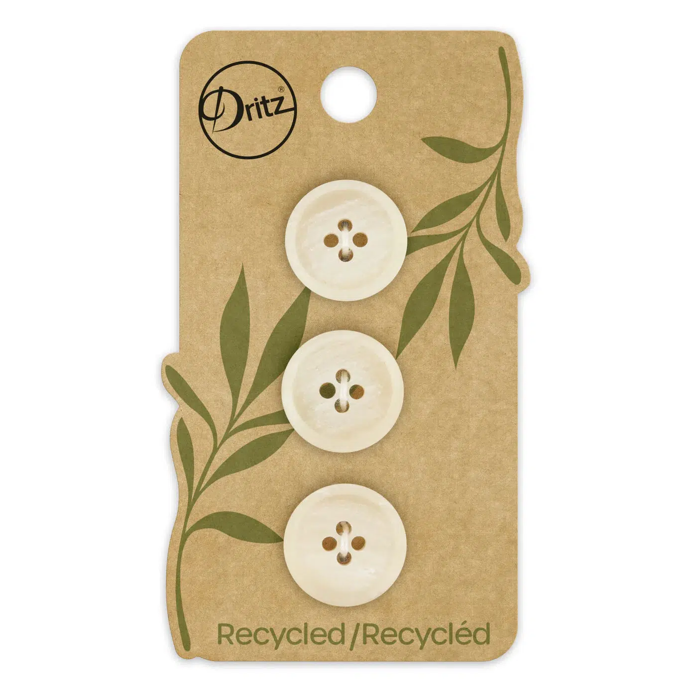 18mm Recycled Paper Buttons - Natural