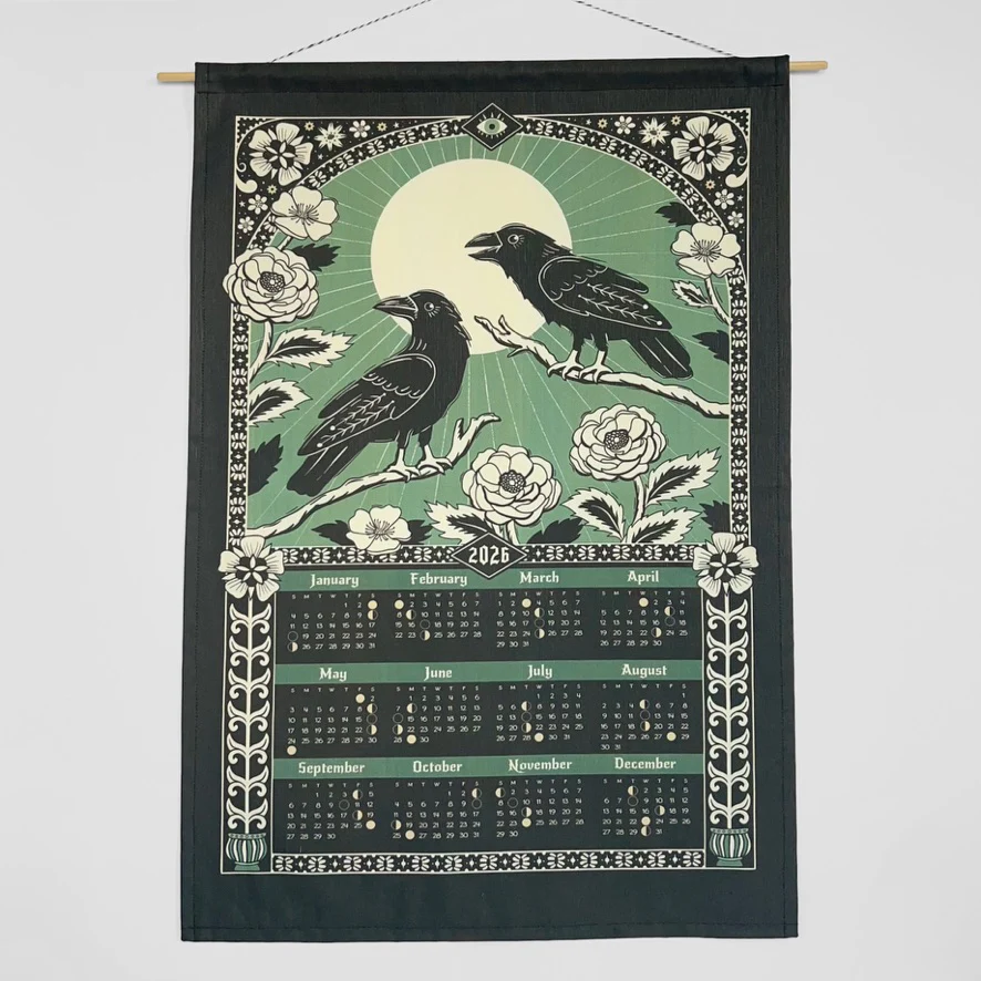 2026 Tea Towel Calendar - Two Ravens