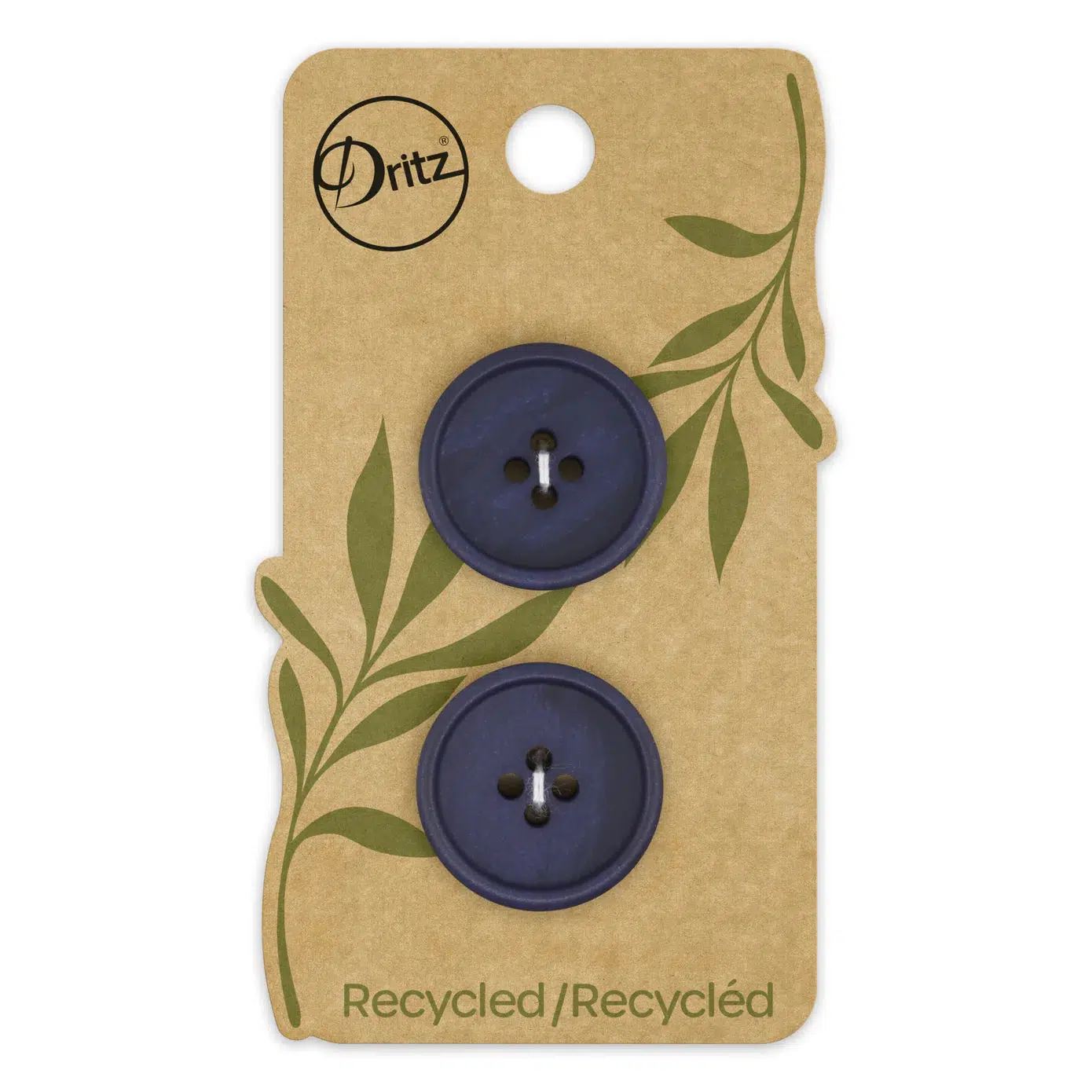23mm Recycled Paper Buttons - Dark Blue