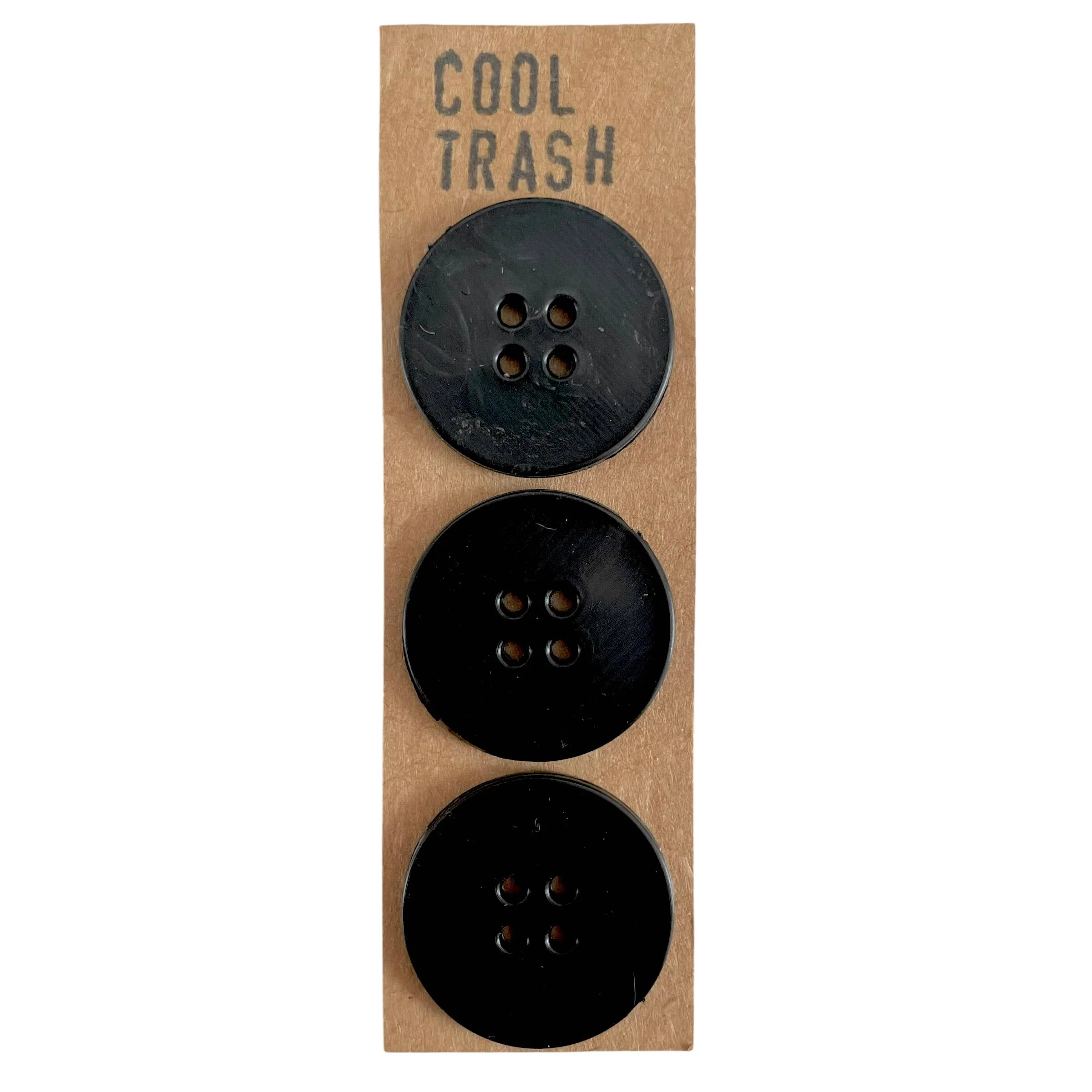 25mm Recycled Plastic Button Set - Black