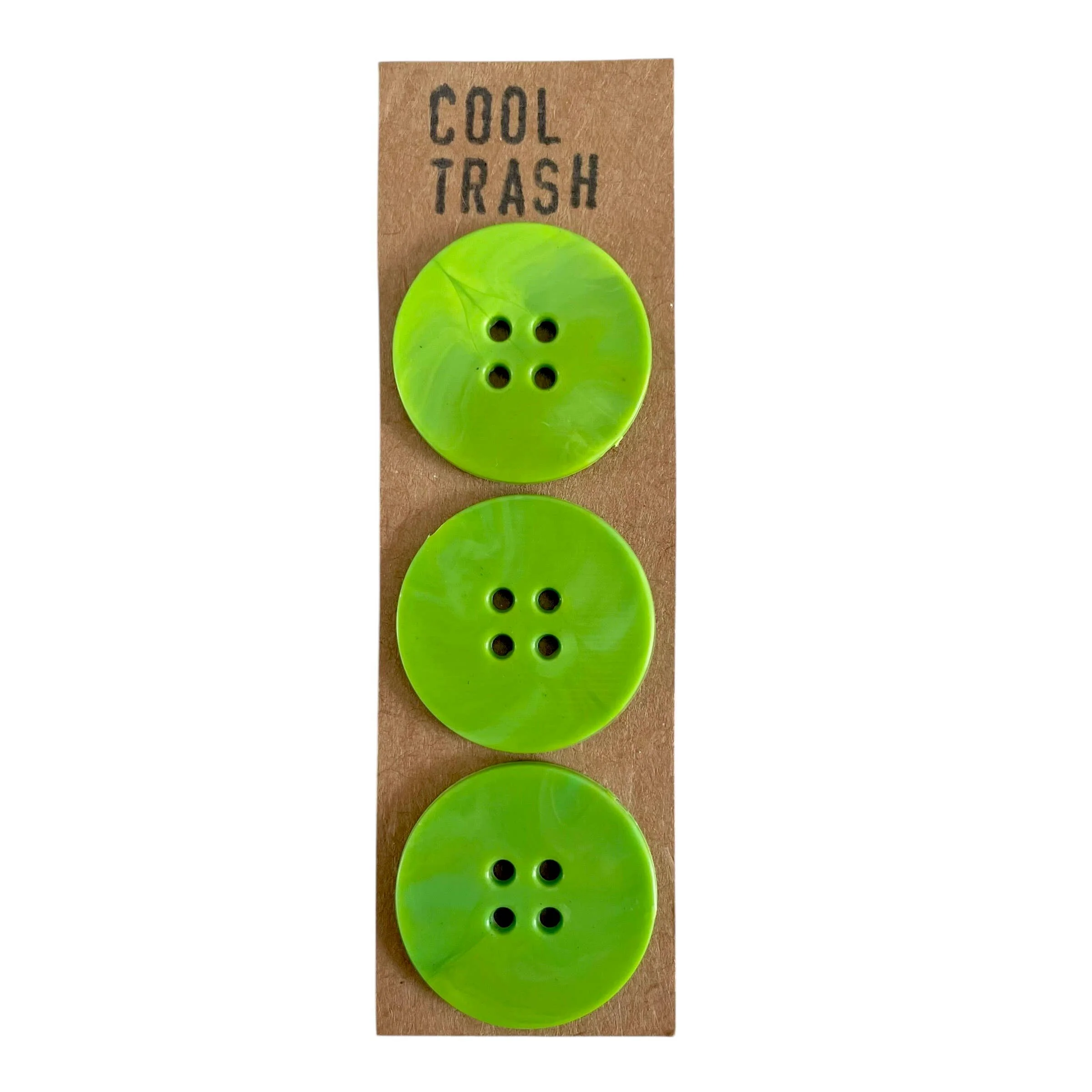 25mm Recycled Plastic Button Set - Kelly Green