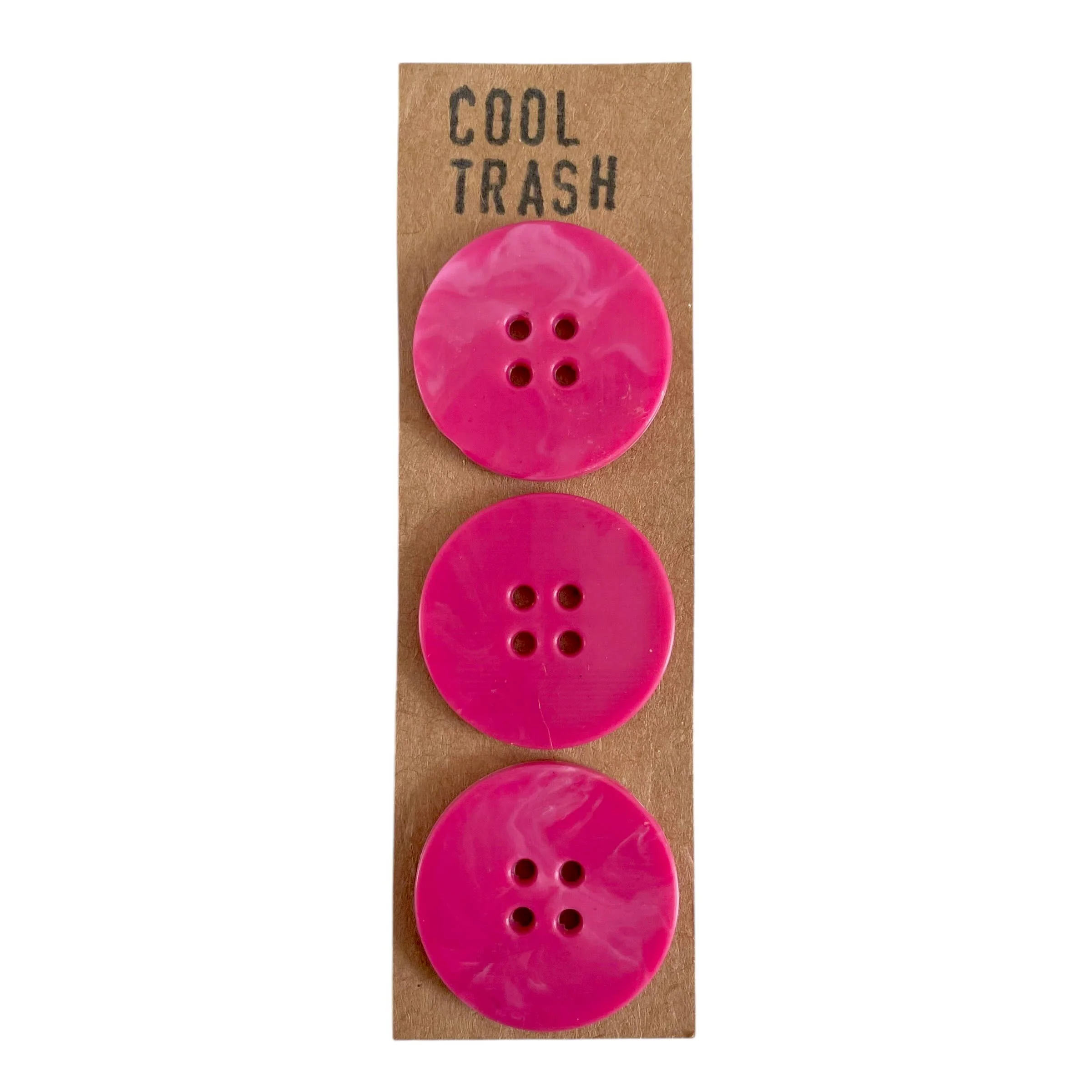 25mm Recycled Plastic Button Set - Magenta