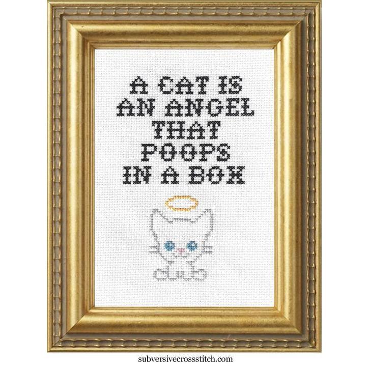 A Cat is an Angel Deluxe Cross Stitch Kit