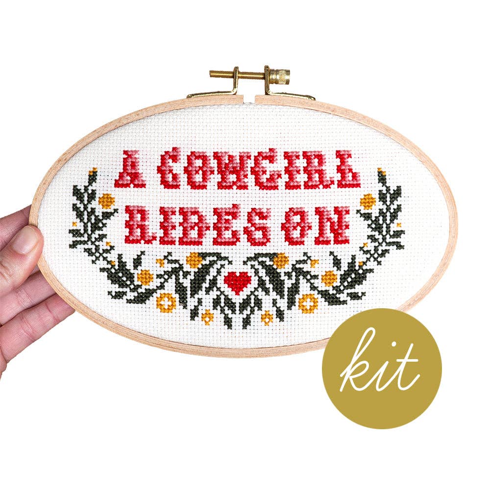 A Cowgirl Rides On, 5"x8" Cross Stitch Kit