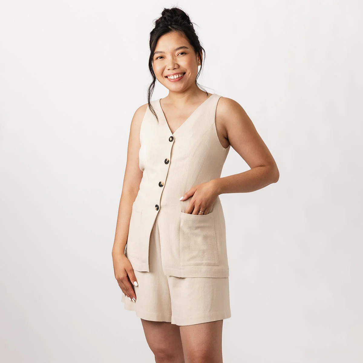 Asteri Button Down Dress & Vest Pattern - Image 5