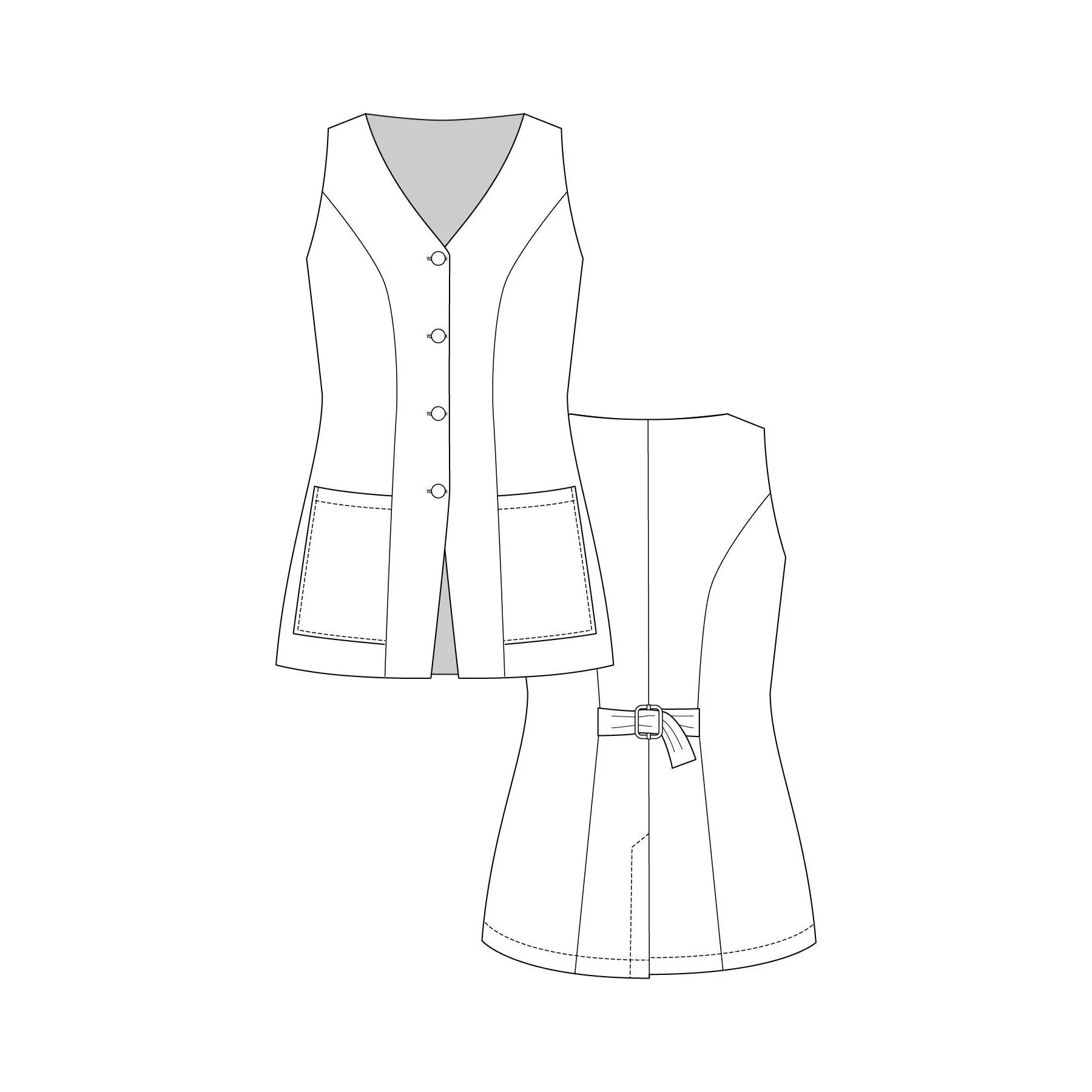 Asteri Button Down Dress & Vest Pattern - Image 8