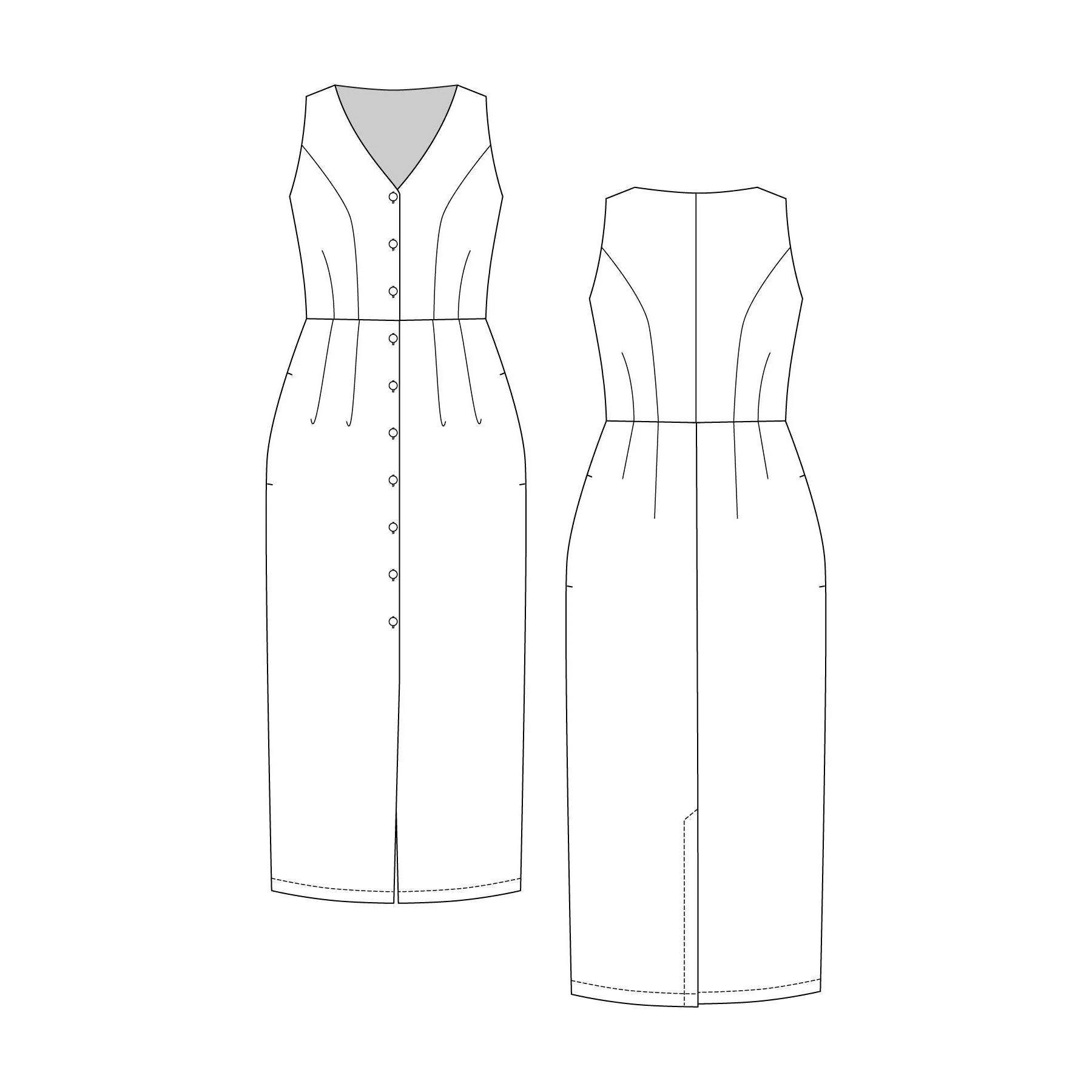 Asteri Button Down Dress & Vest Pattern - Image 9