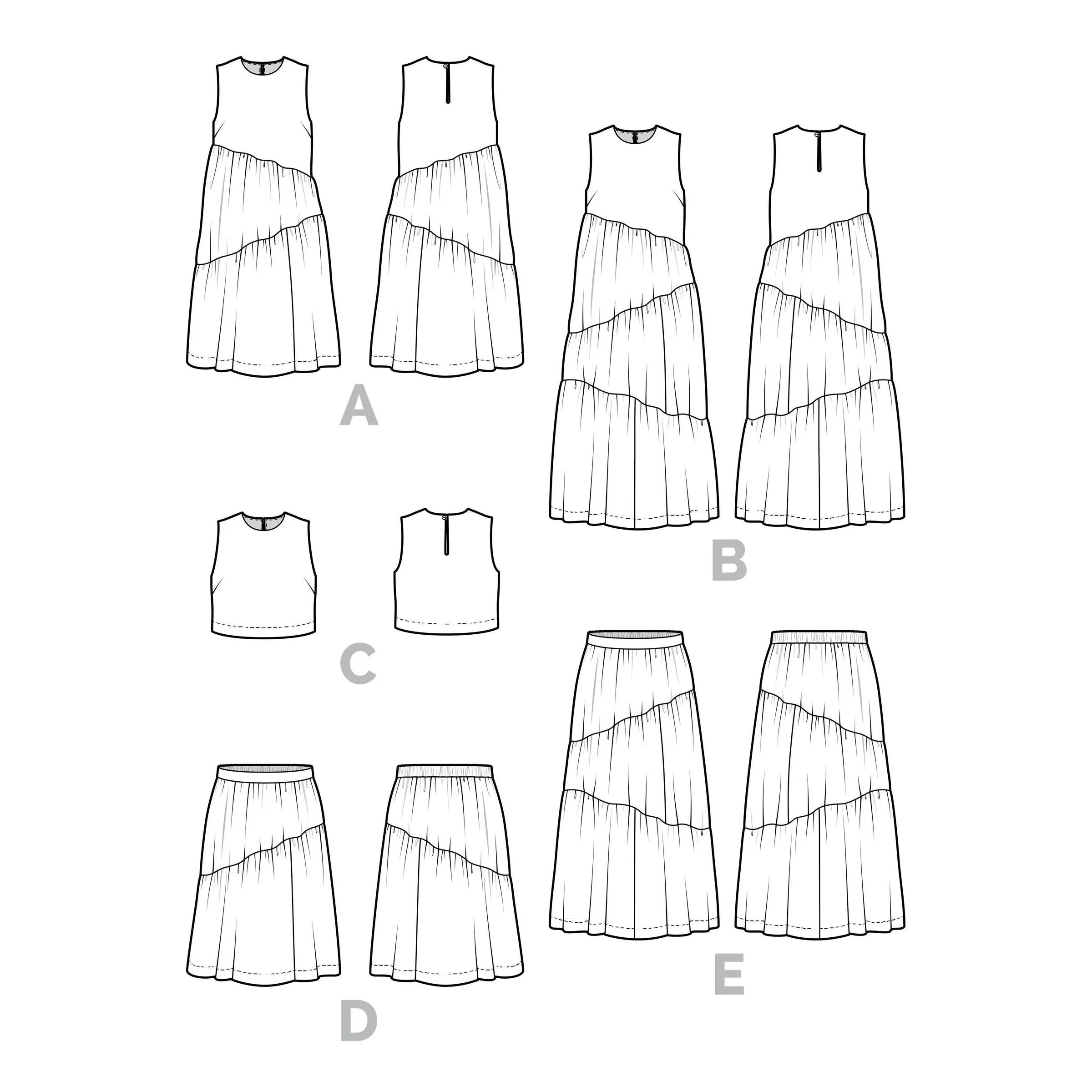 Azure Dress, Skirt & Top Pattern - PDF DOWNLOAD - Image 11