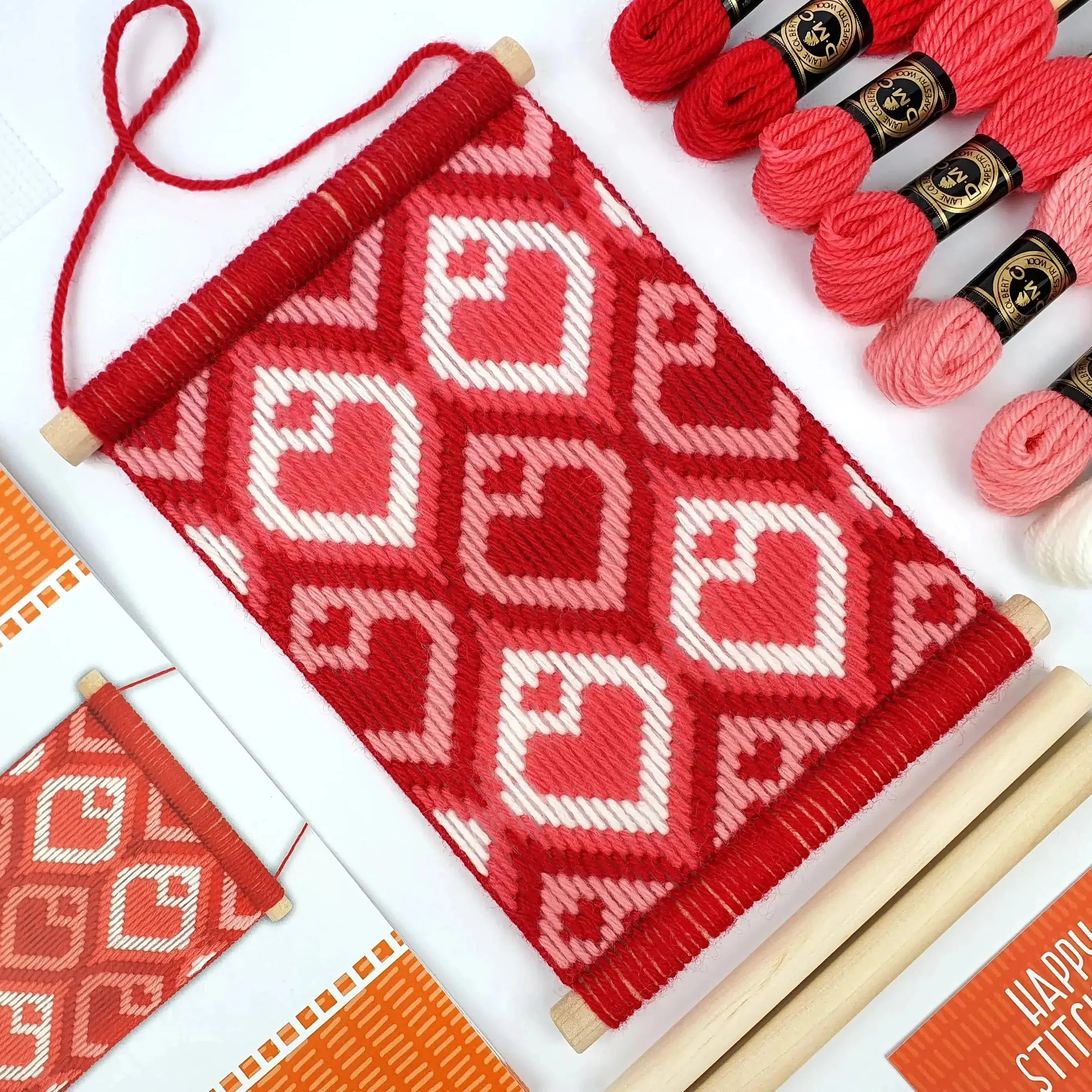 Bargello Embroidery Loadsa Love Hearts Wall Hanging Kit
