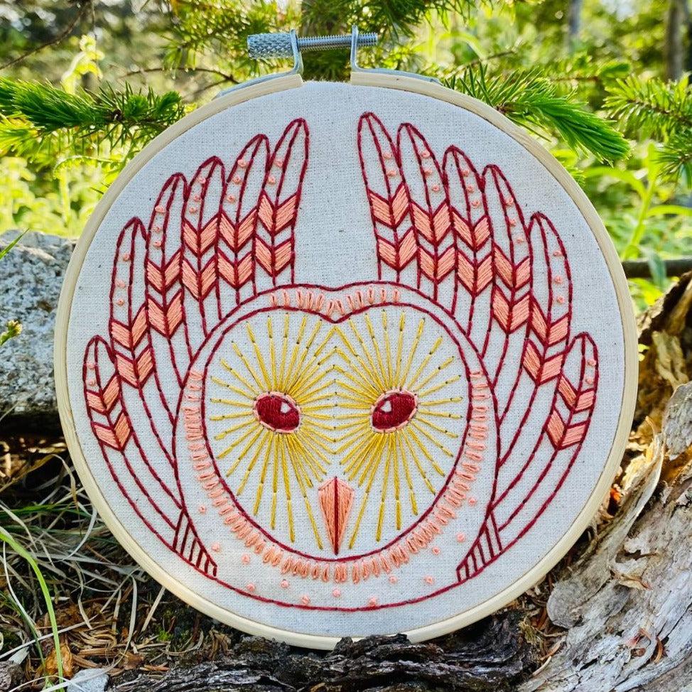 Barn Owl Embroidery Kit