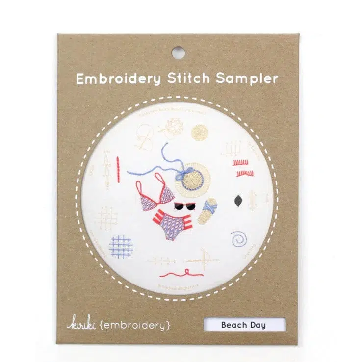 Beach Day Embroidery Stitch Sampler