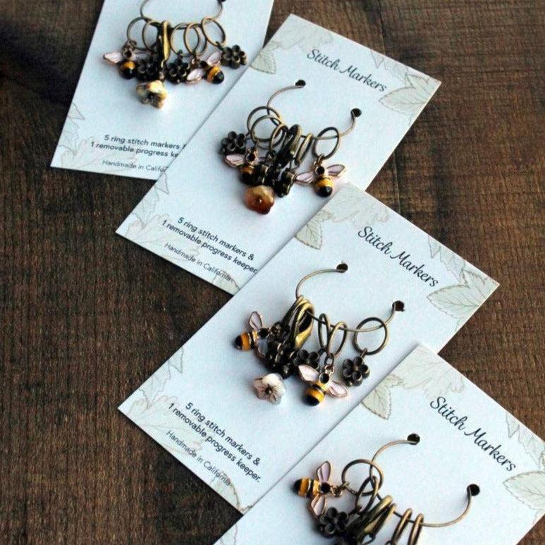 Bee and Bloom Stitch Marker Set - Image 2