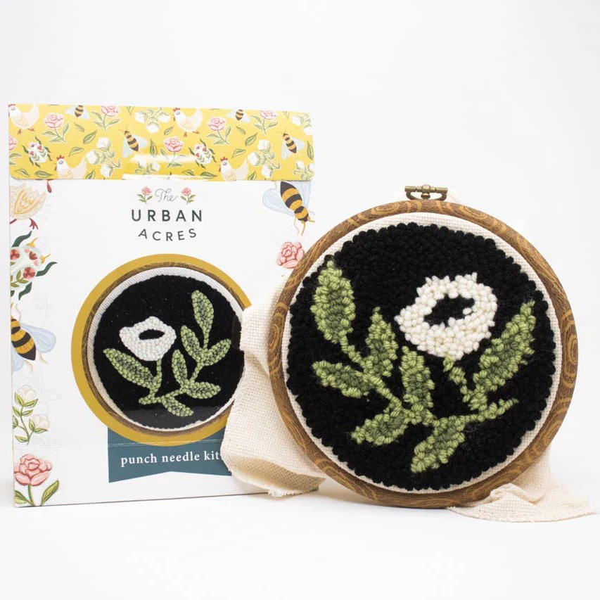 Black Floral Punch Needle Kit - Image 3