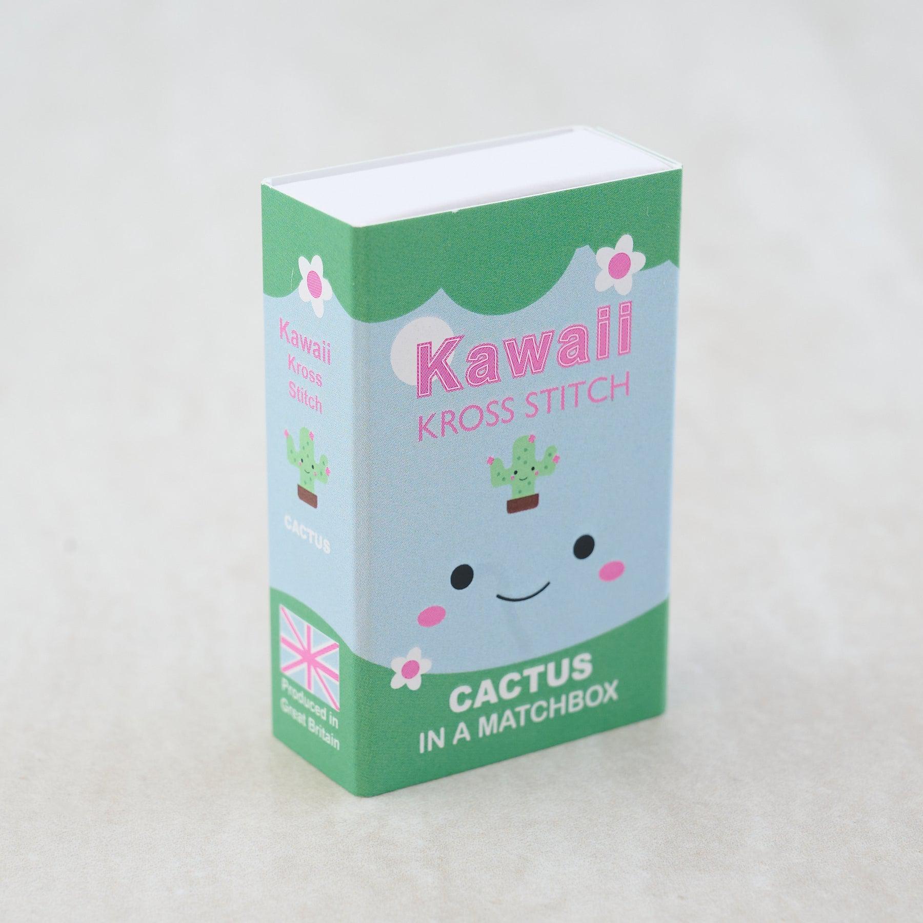 Kawaii Cactus Mini Cross Stitch Kit in a Matchbox - Image 3