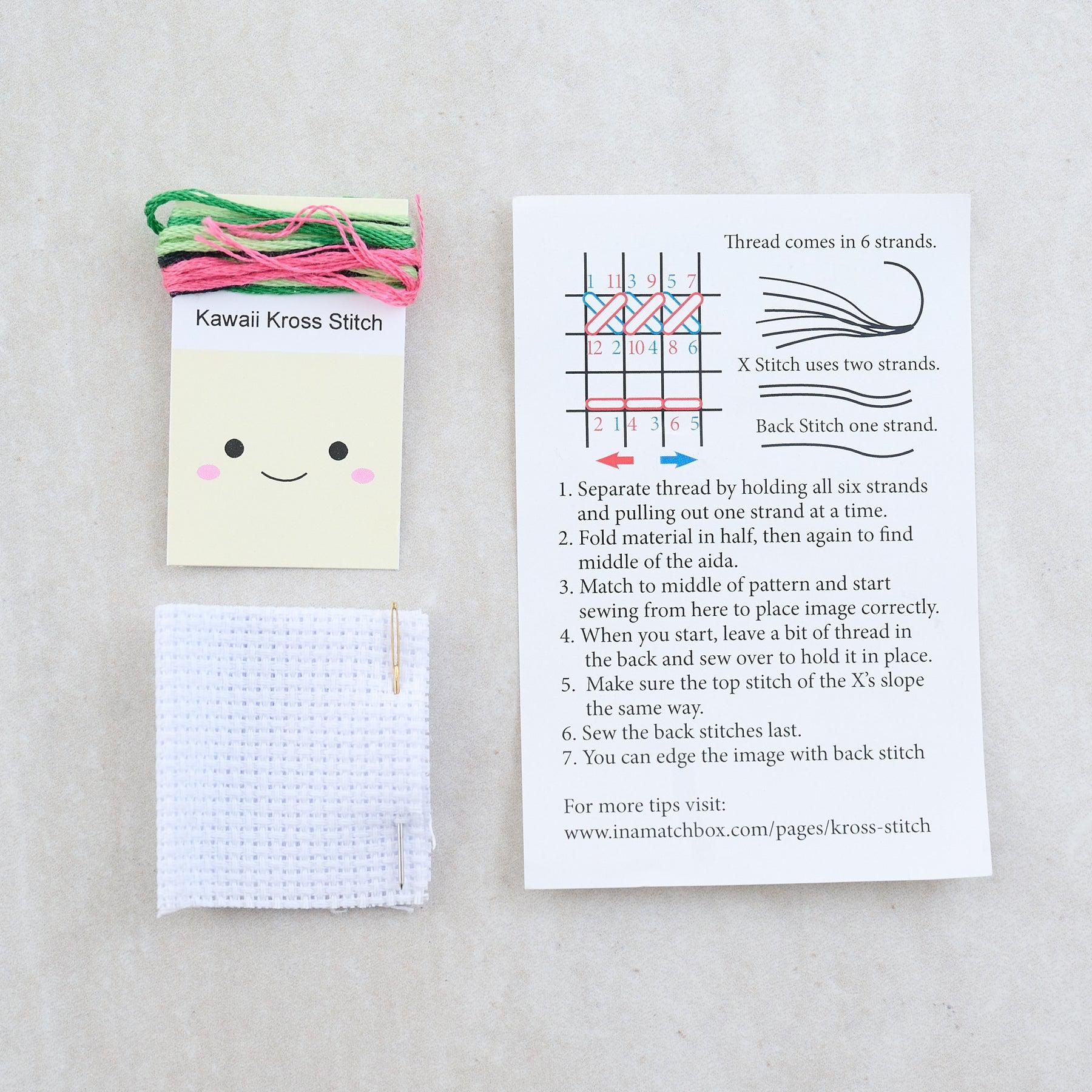 Kawaii Cactus Mini Cross Stitch Kit in a Matchbox - Image 4