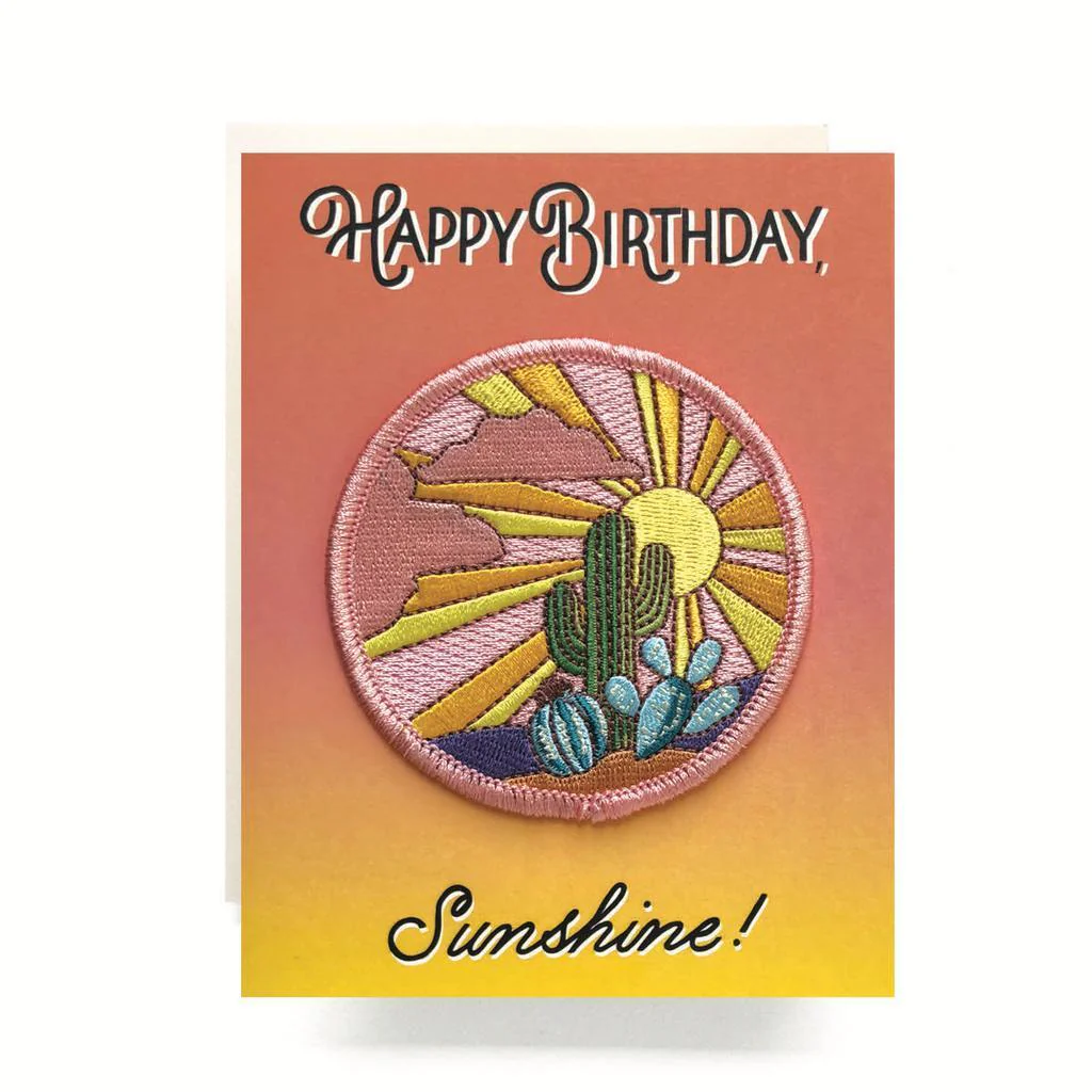 Cactus Sunset Patch and Greeting Card
