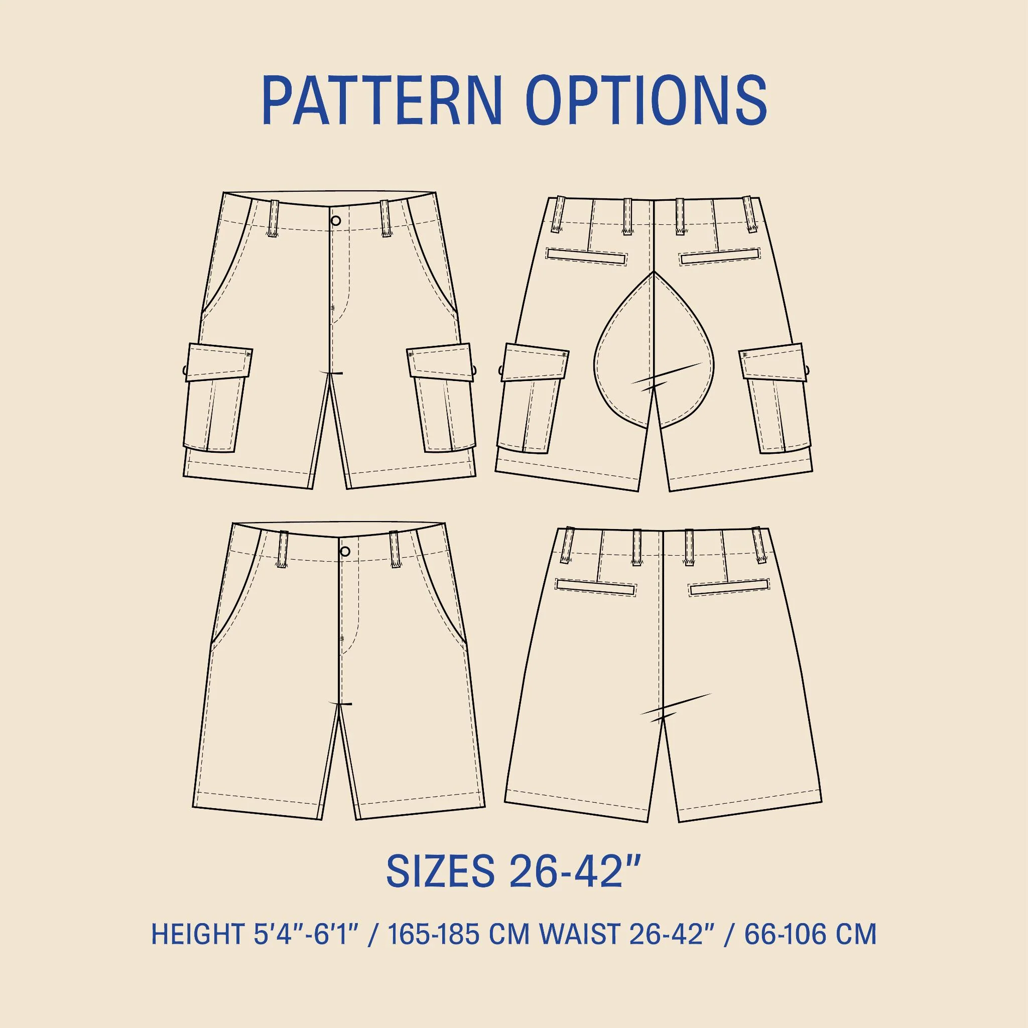 Cargo Shorts Pattern - PDF DOWNLOAD - Image 2
