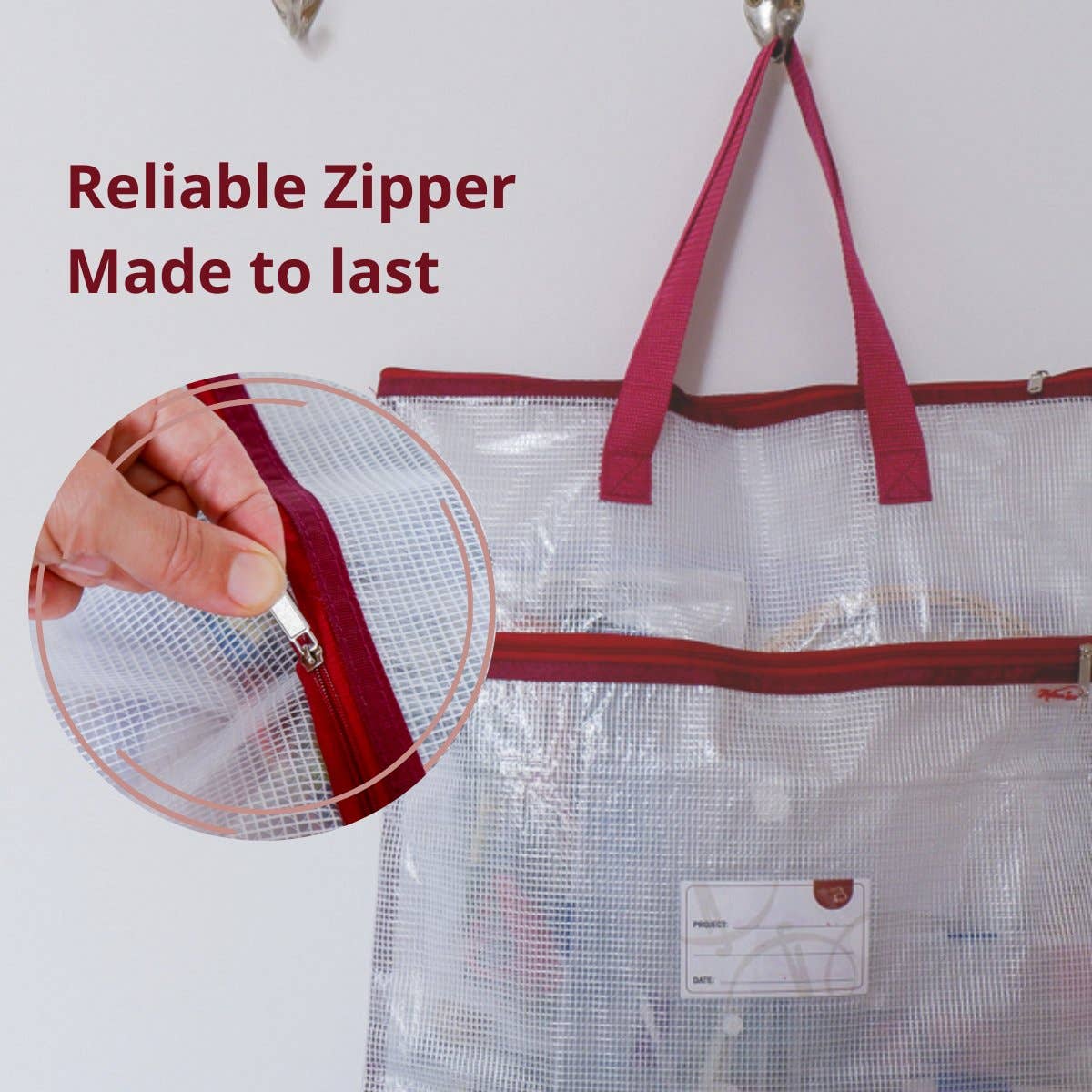 Clear Project Bag - Red - Image 3