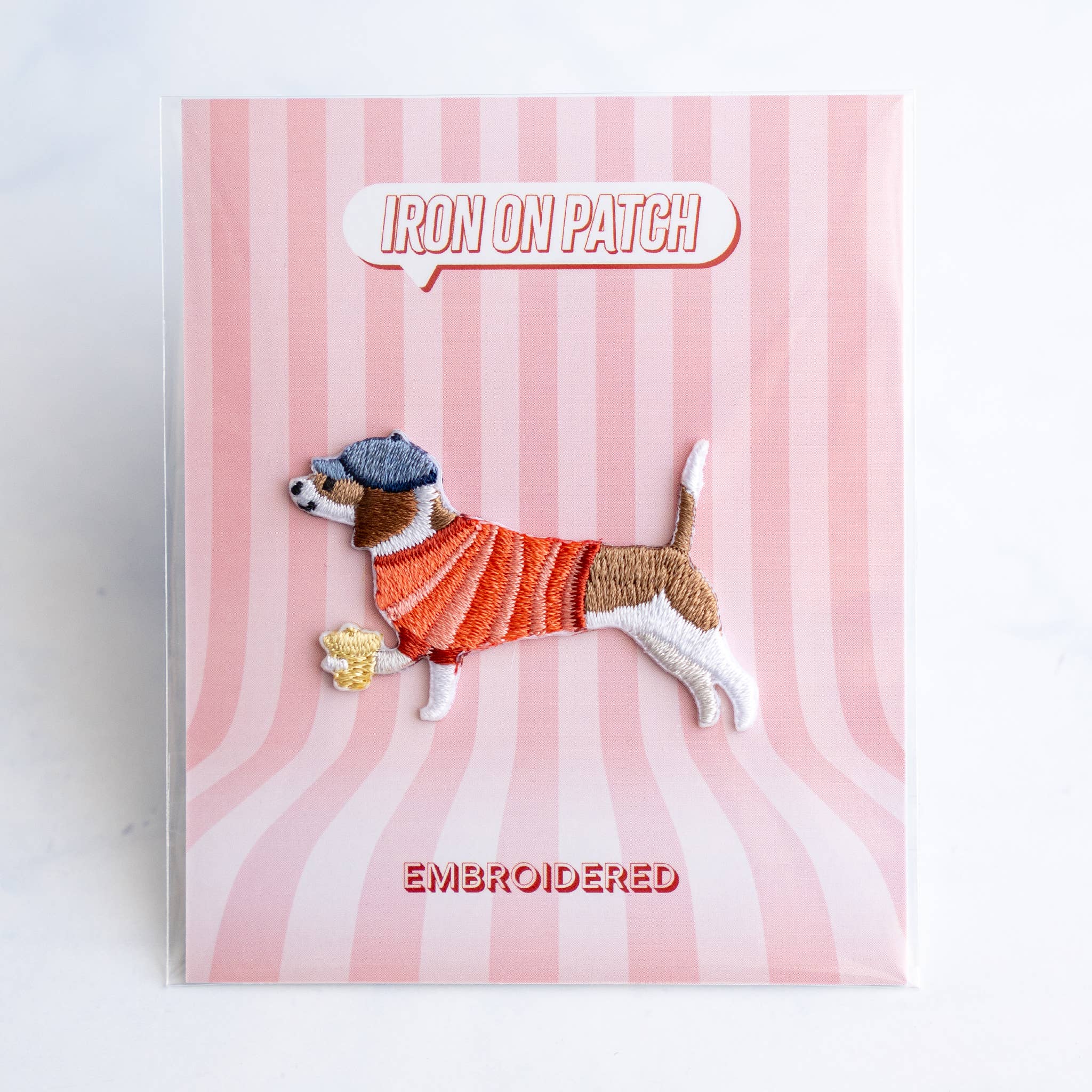 Coffee Connoisseur Dog Iron-On Patch