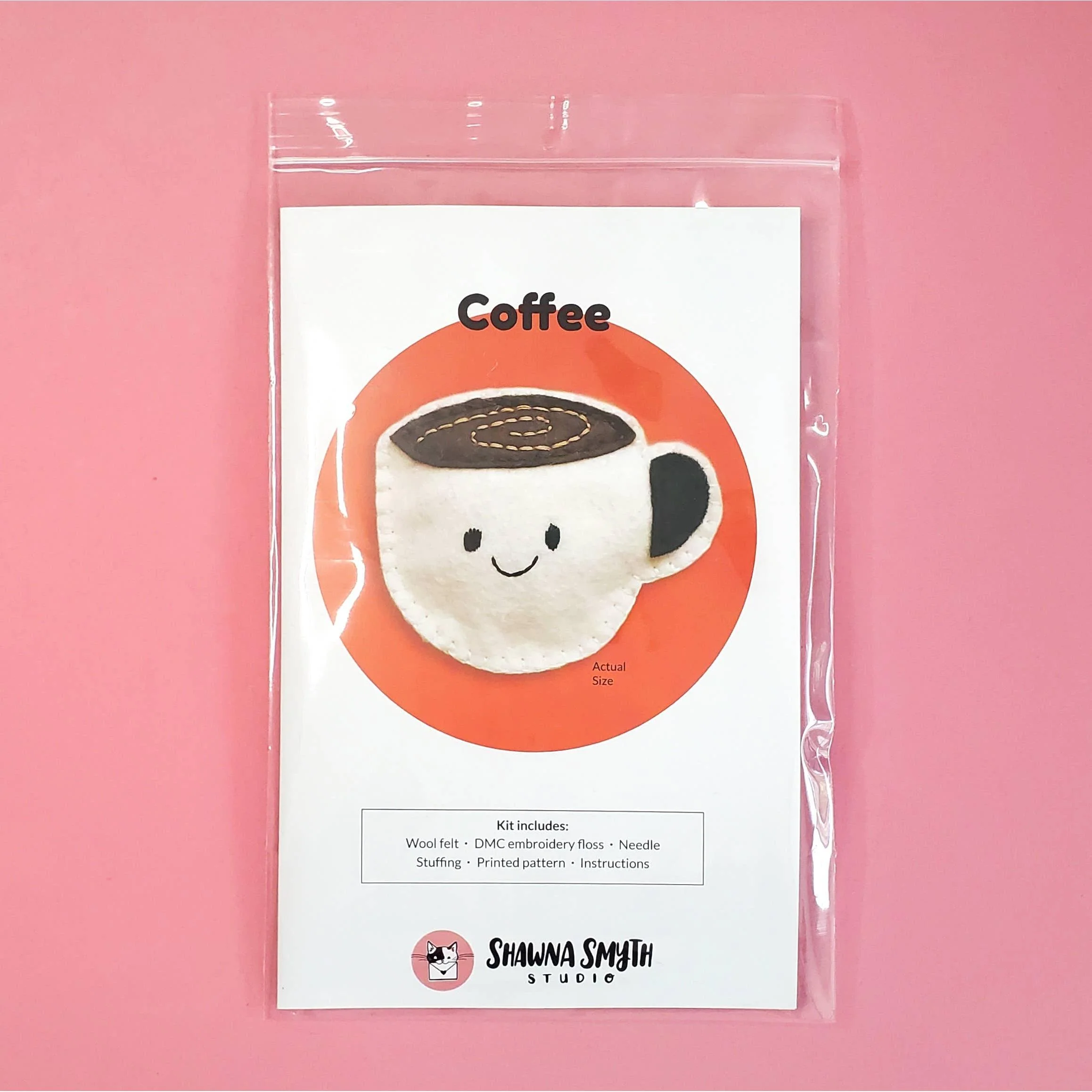 Coffee Felt Hand Stitching Kit - Image 2
