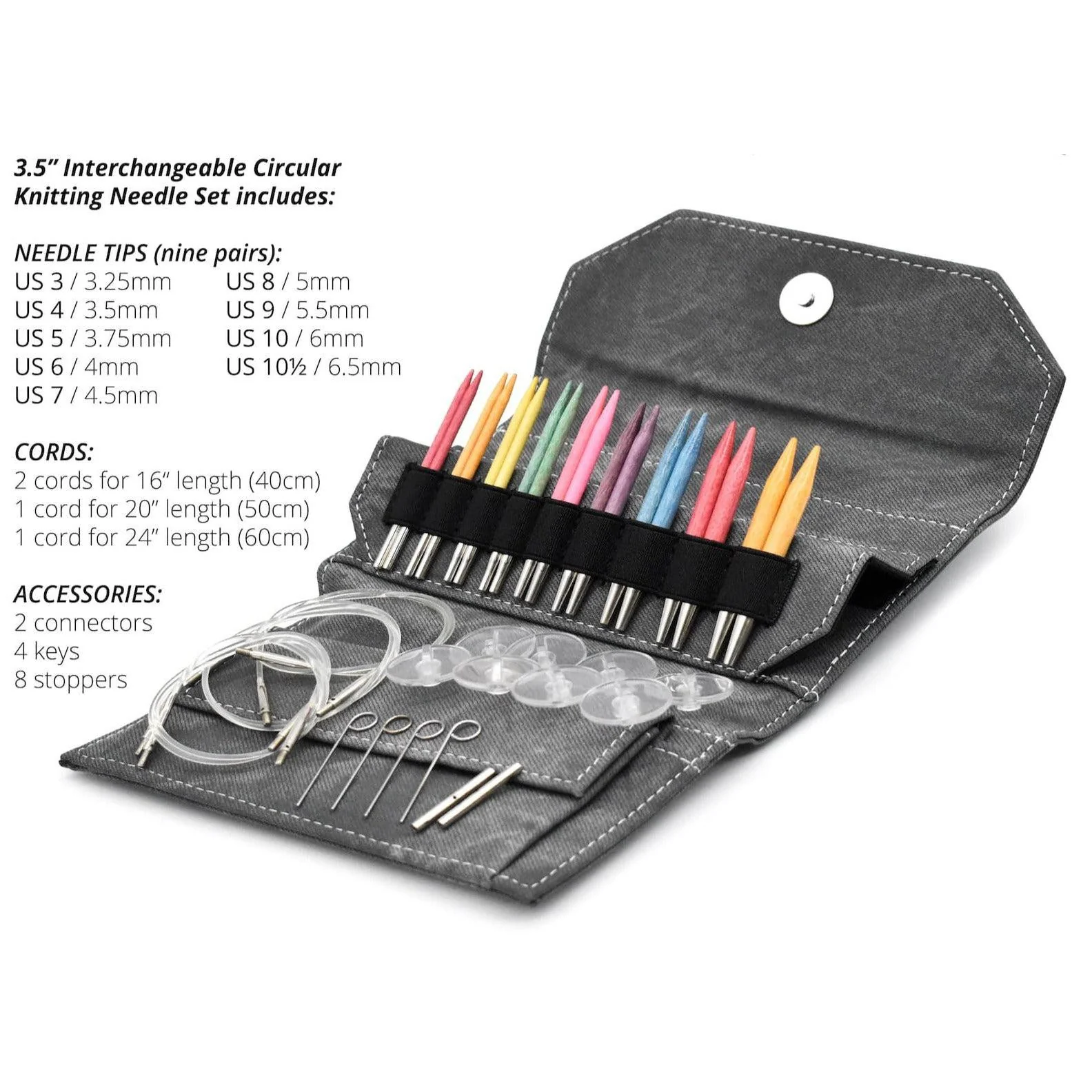 Colour 3.5” Knitting Needle Set - Image 7