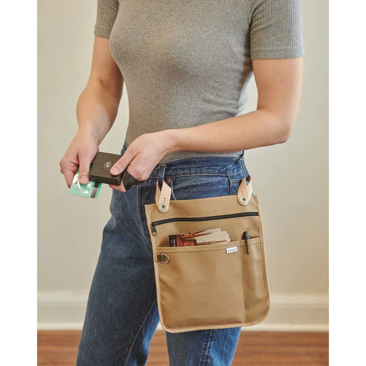 Tote Bag Insert & Crossbody - Olive - Image 3