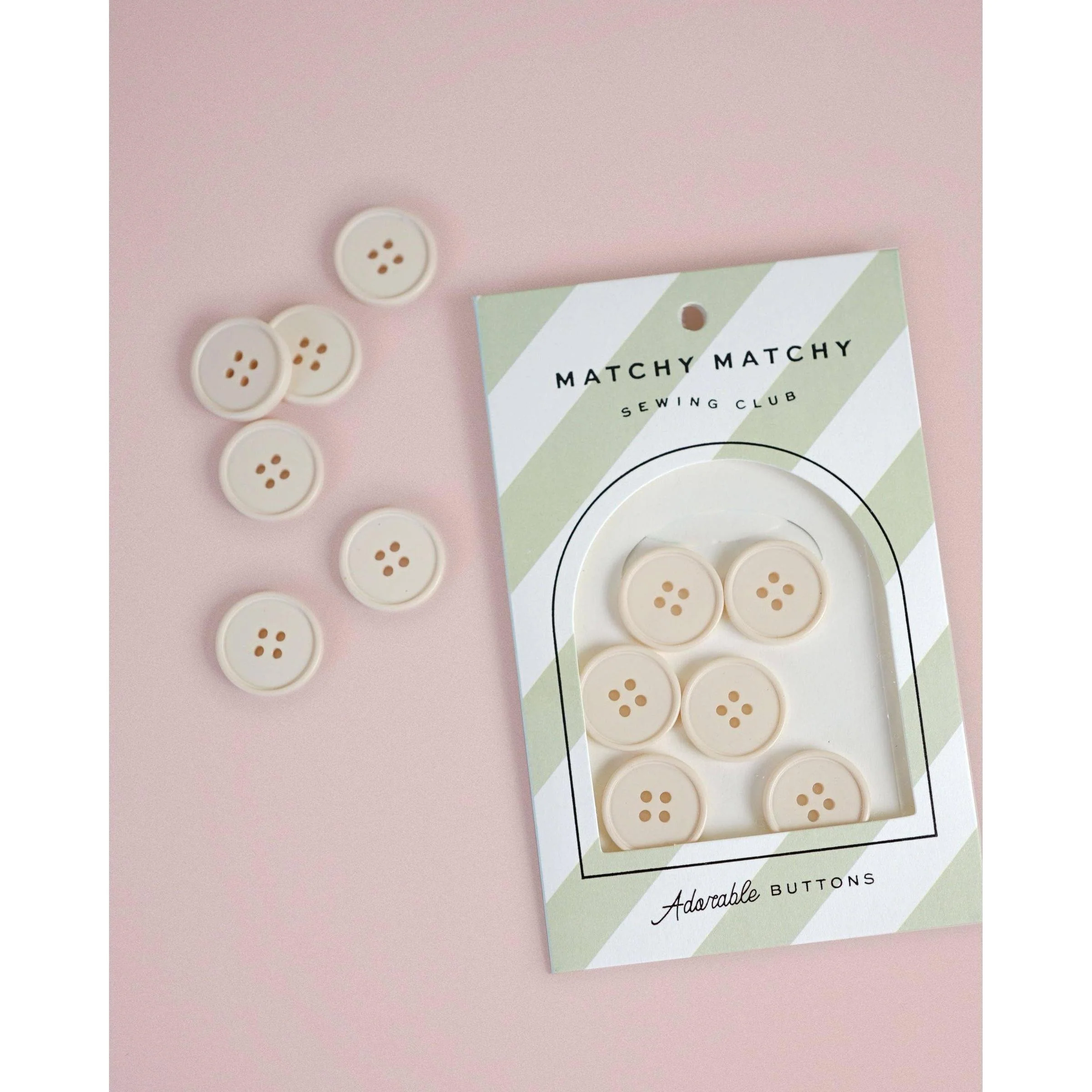 Cream Puff 7/8" Retro Buttons - Image 2