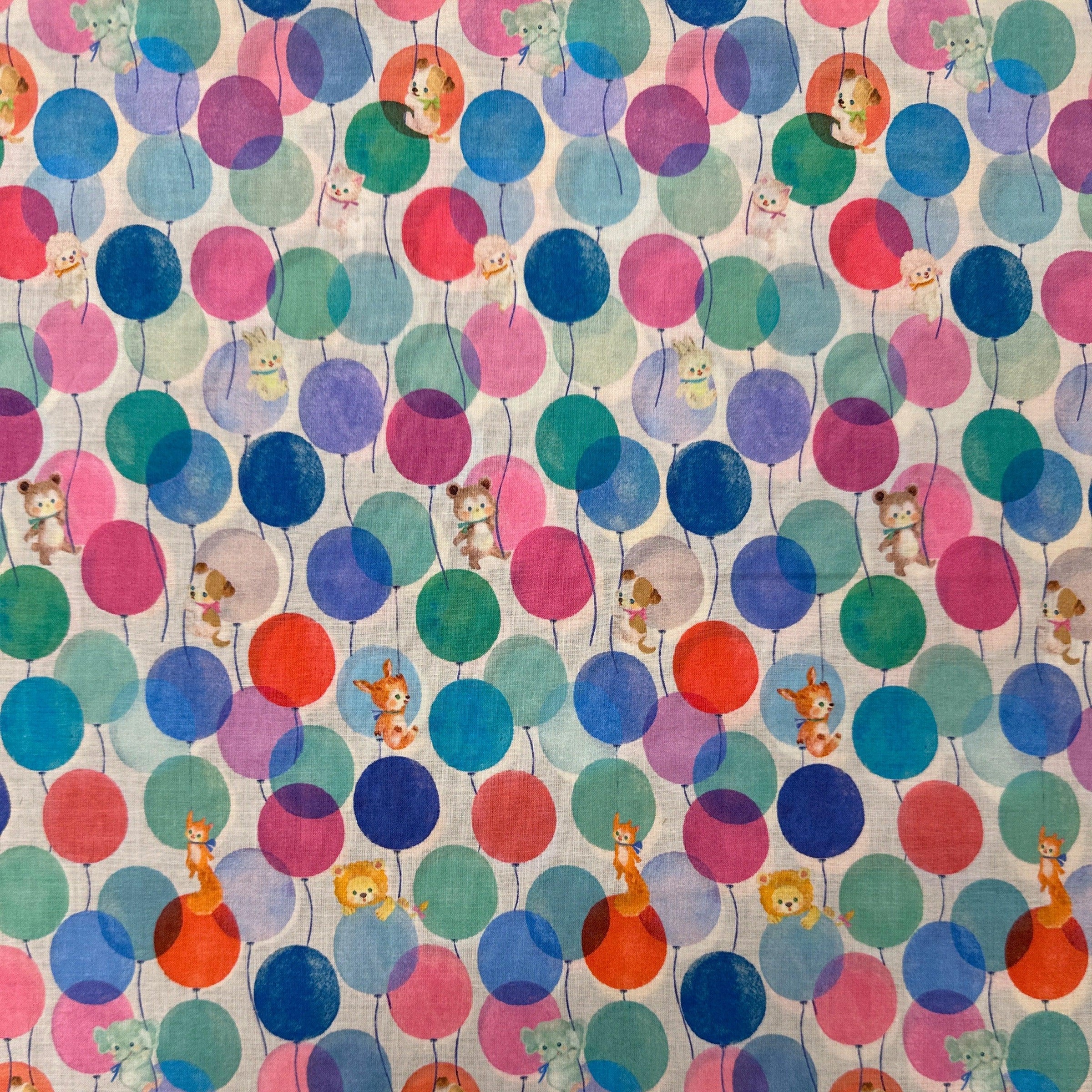 Critters Balloon Flight on Cotton Digiprint