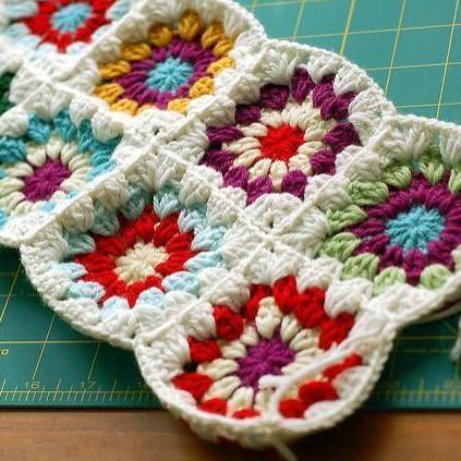Crochet Flowers in the Snow