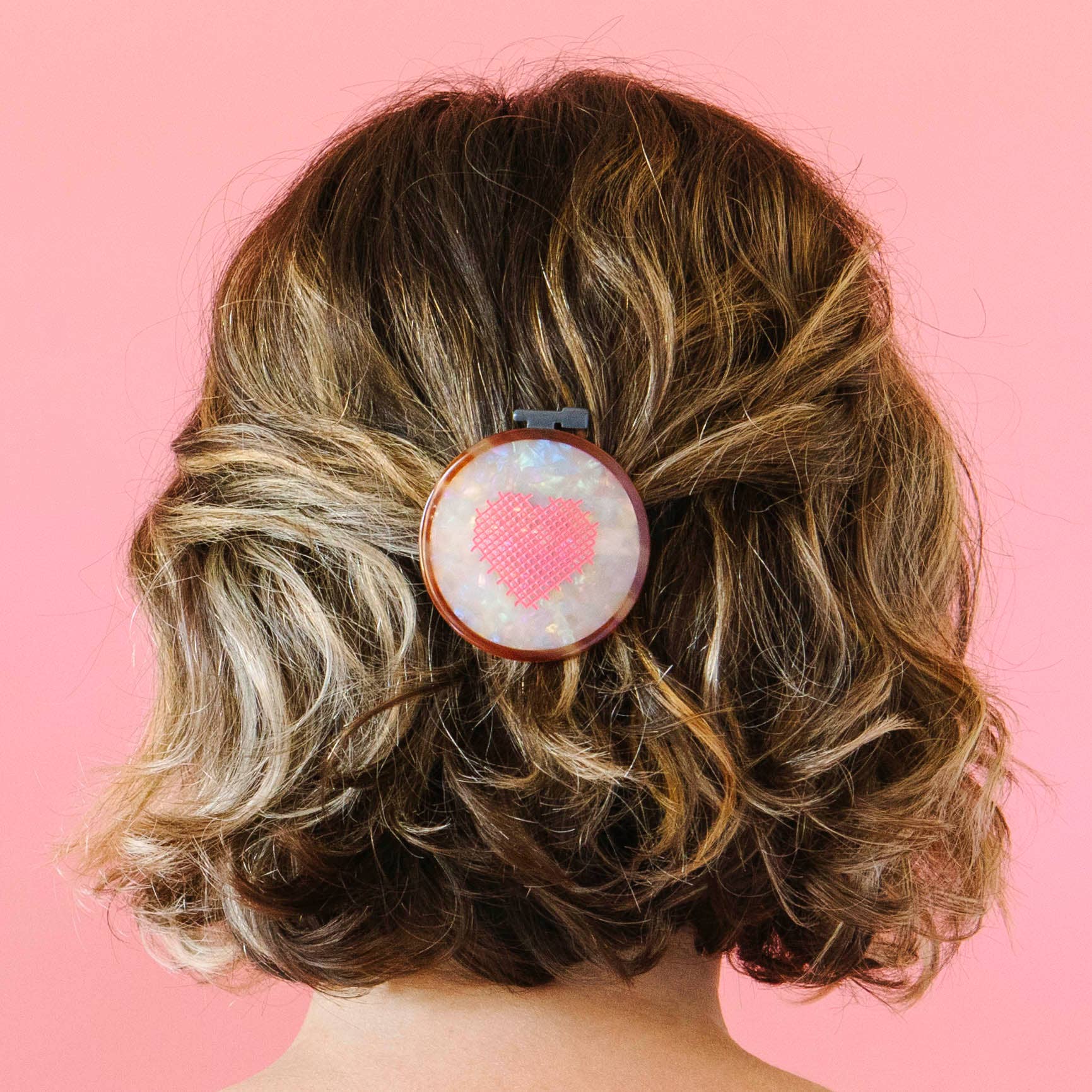 Cross Stitch Embroidery Hoop French Barrette Hair Clip - Image 2