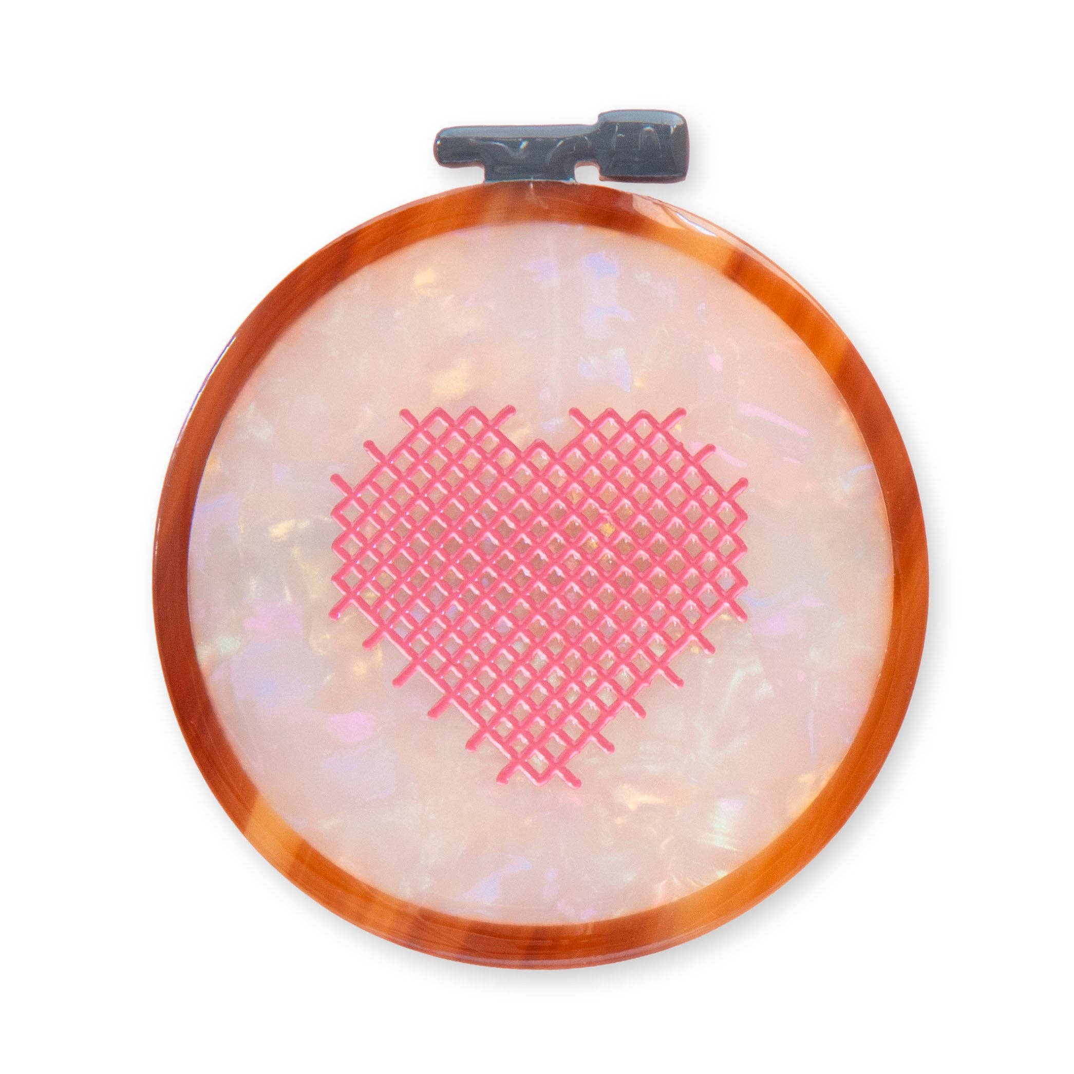 Cross Stitch Embroidery Hoop French Barrette Hair Clip - Image 3
