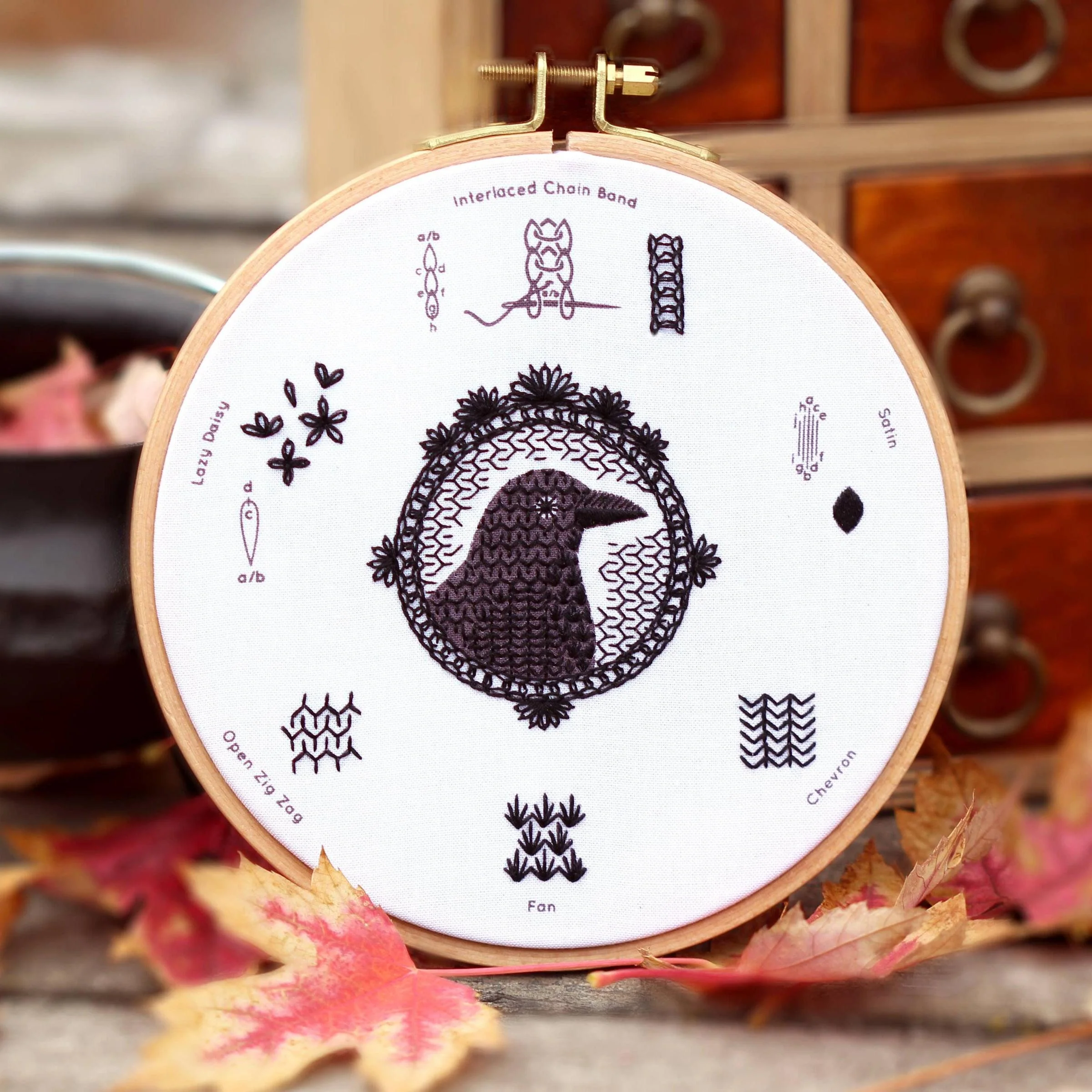 Crow Embroidery Sampler - Image 2
