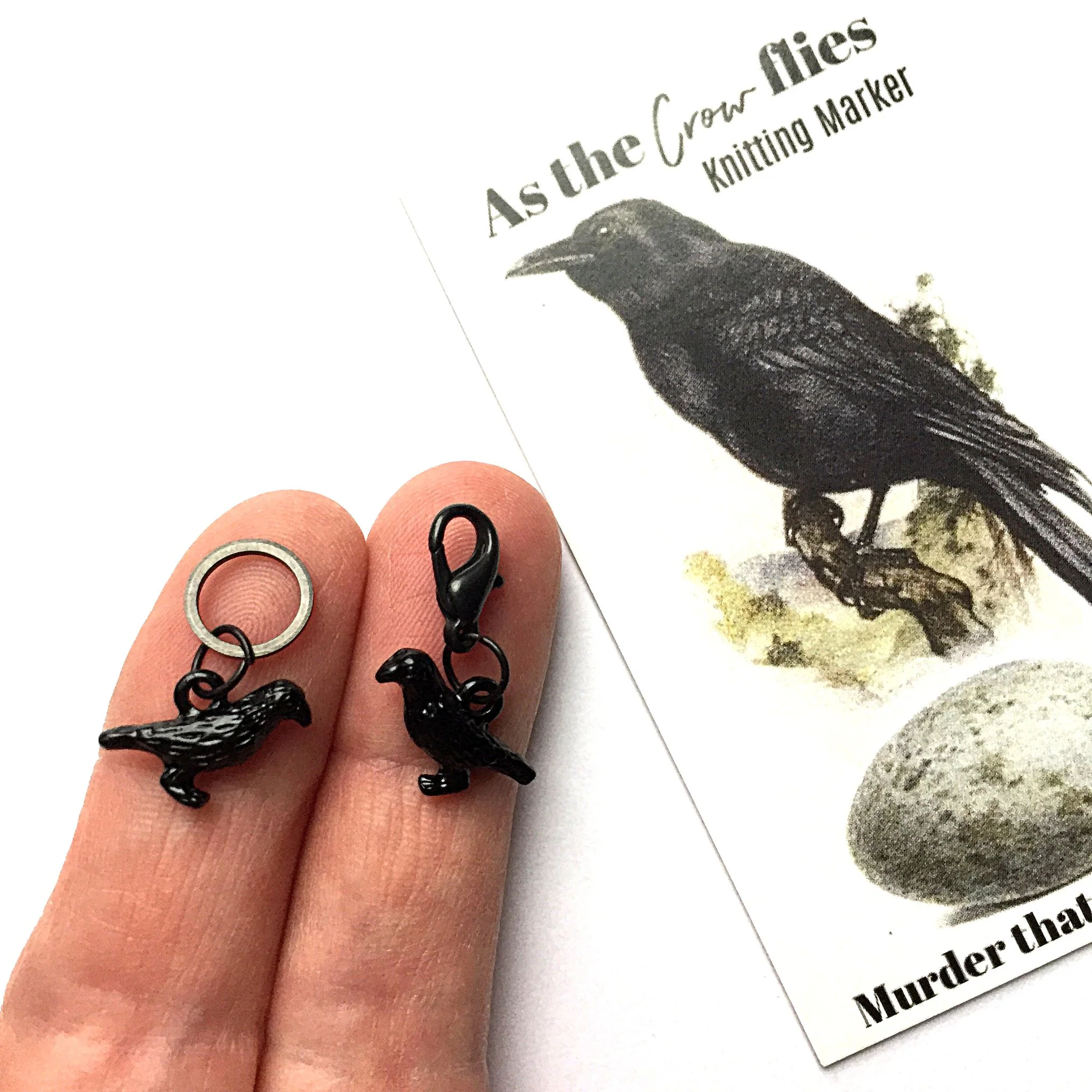Crow Removable Stitch Marker - Single - Image 2