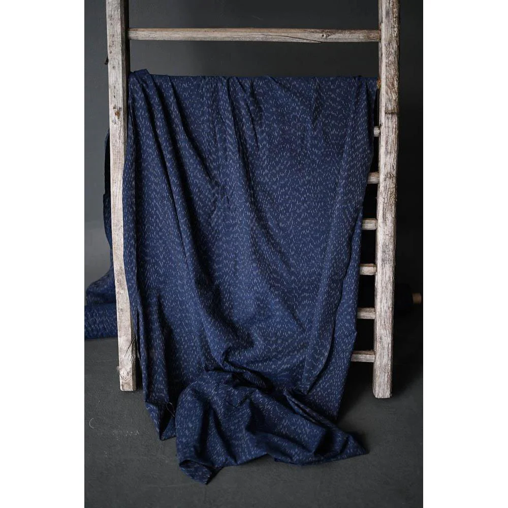Indigo Snow Ikat Cotton