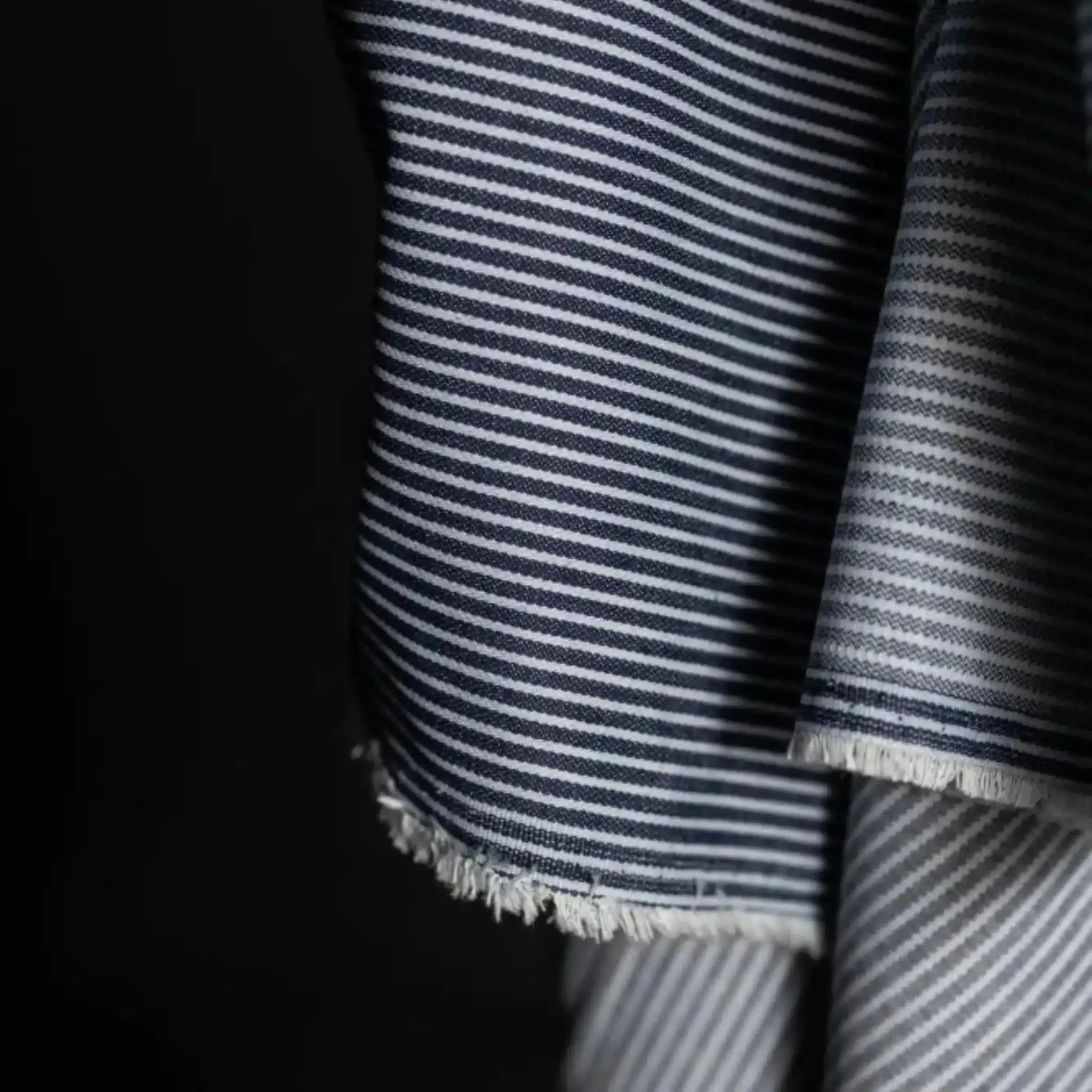 Denim Blue Hickory Stripe Organic Denim