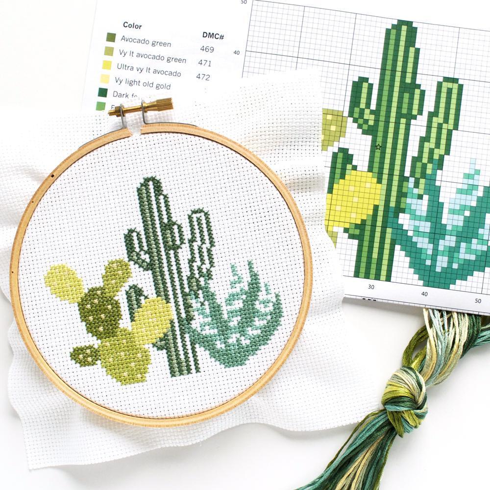 Desert Cacti DIY Cross Stitch Kit - Image 2