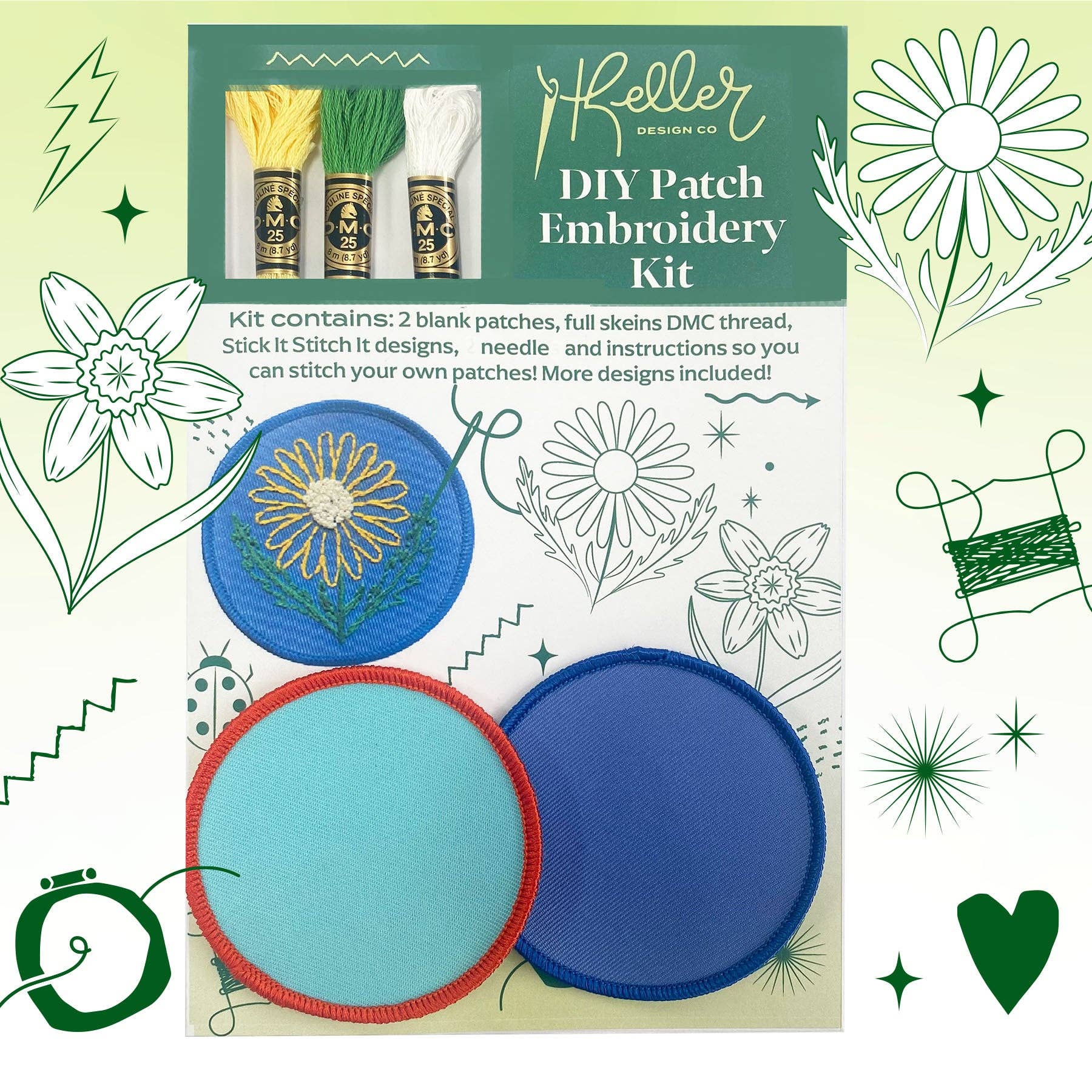 DIY Embroidery Patch Kit - Floral