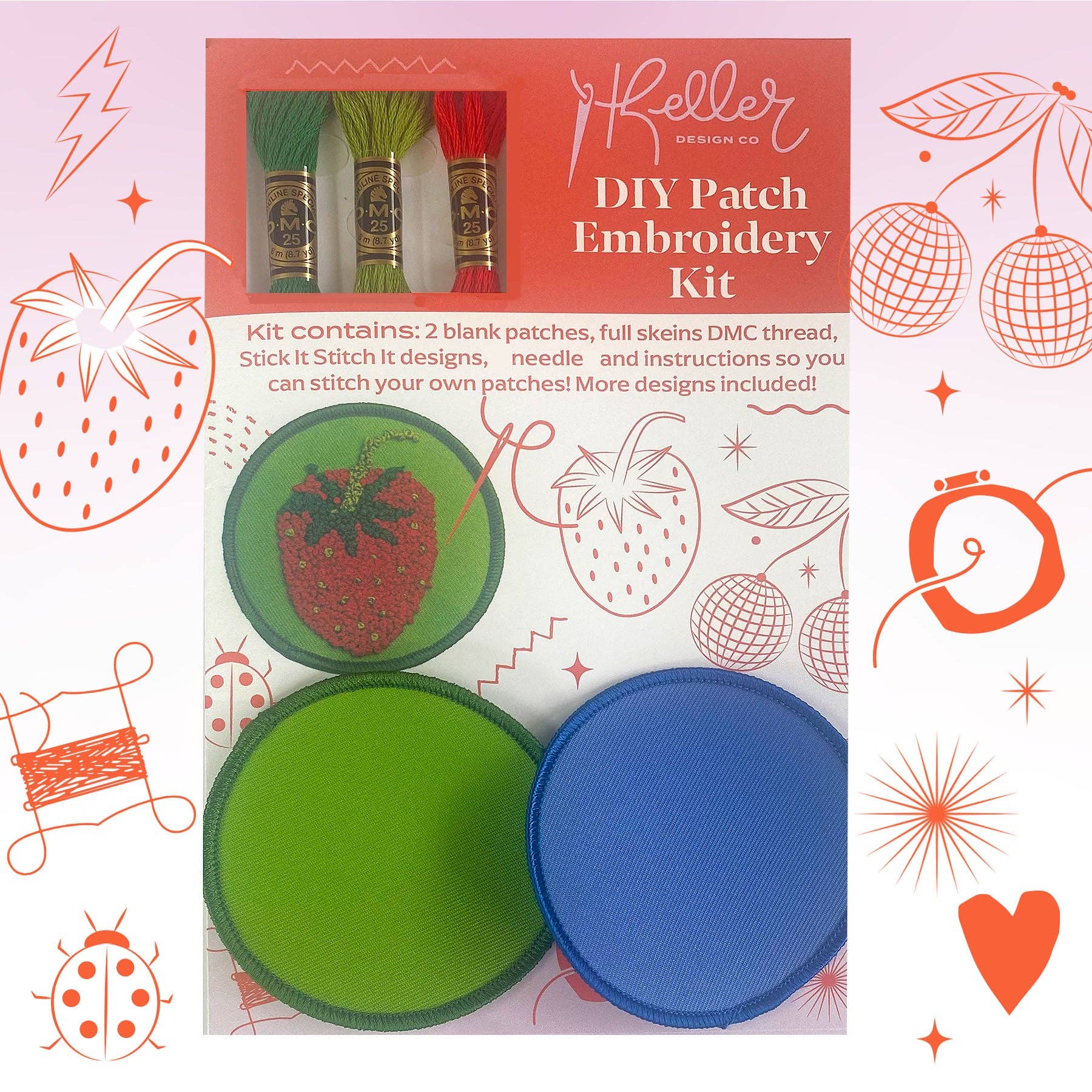 DIY Embroidery Patch Kit - Red Fruits