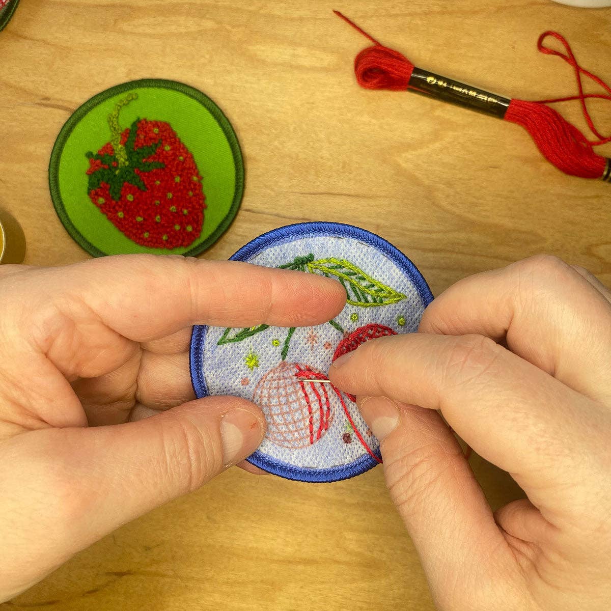 DIY Embroidery Patch Kit - Red Fruits - Image 5