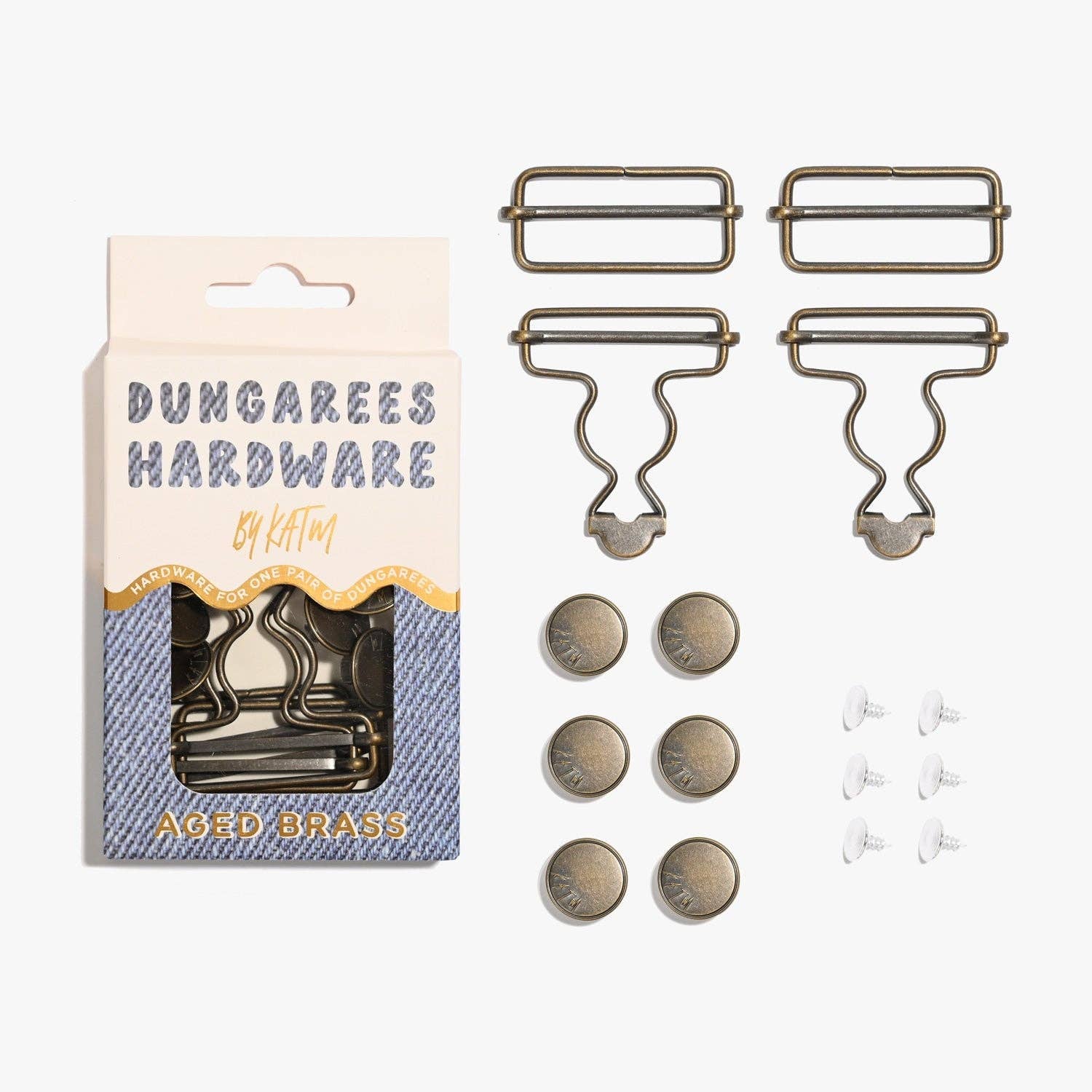 Dungarees Hardware Kit - Aged Brass