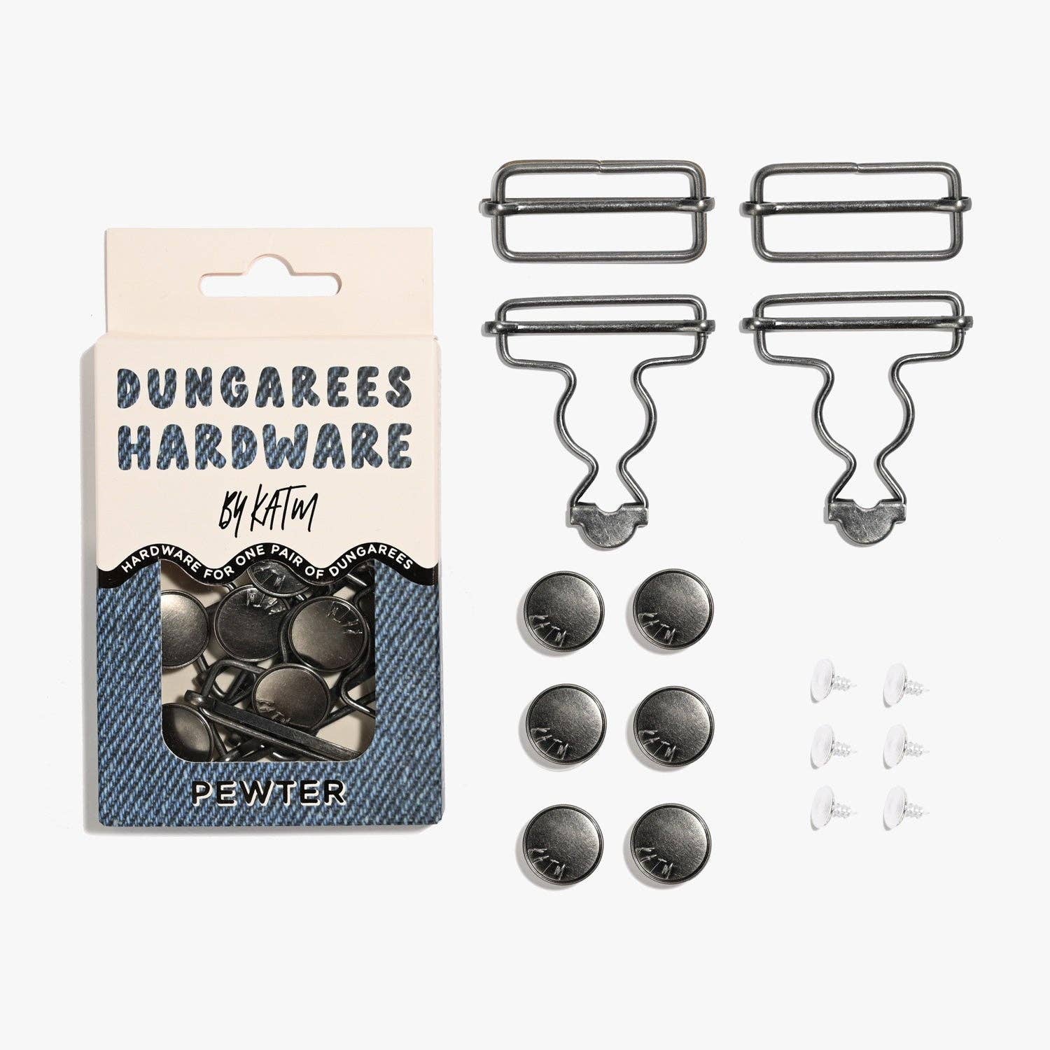 Dungarees Hardware Kit - Pewter
