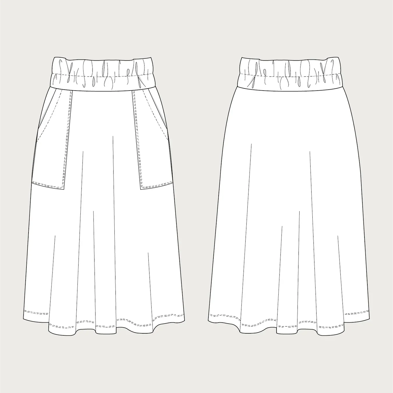 Elastic Waist Maxi Skirt Pattern (MINI-3XL) - Image 3