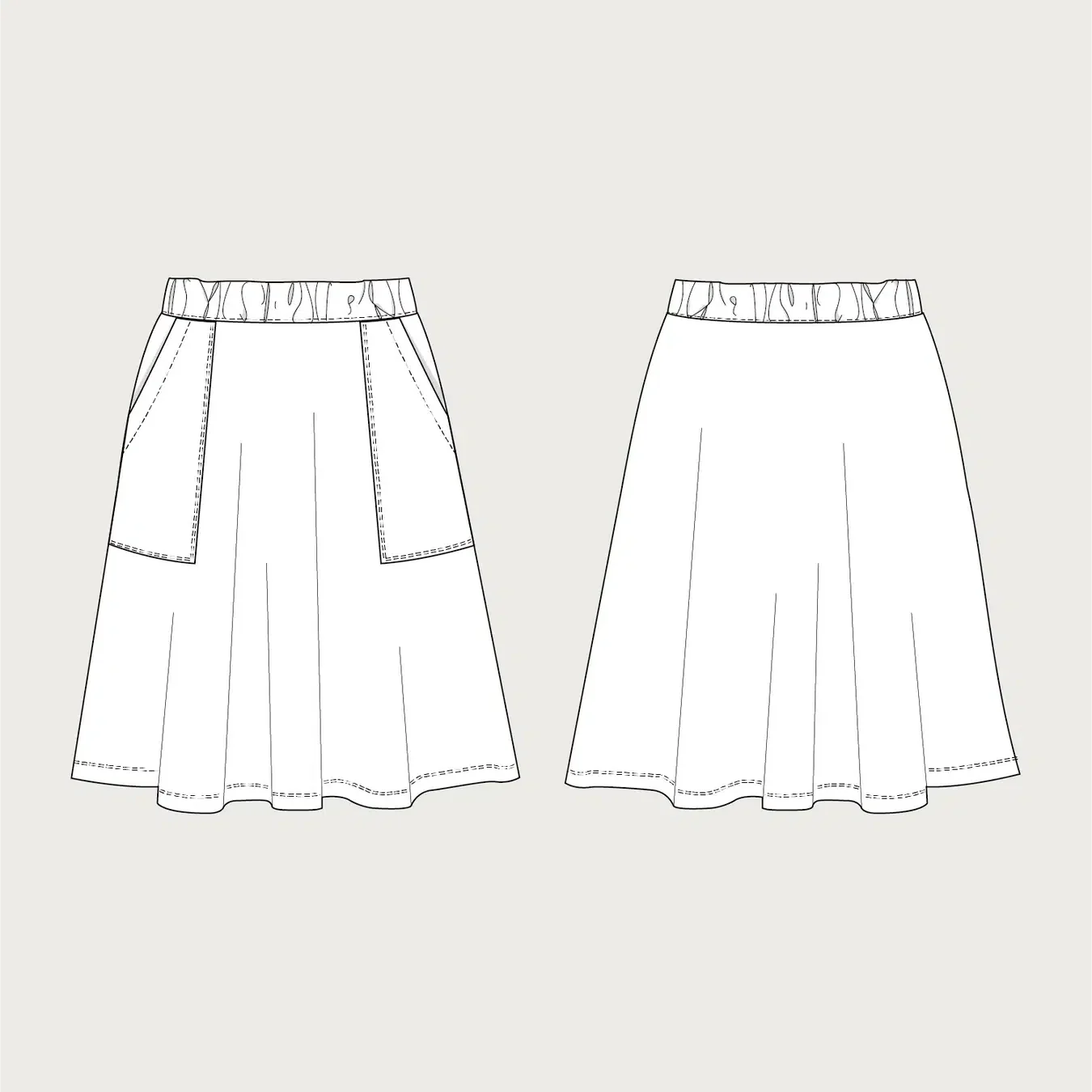 Elastic Waist Skirt Mini Pattern - Image 3